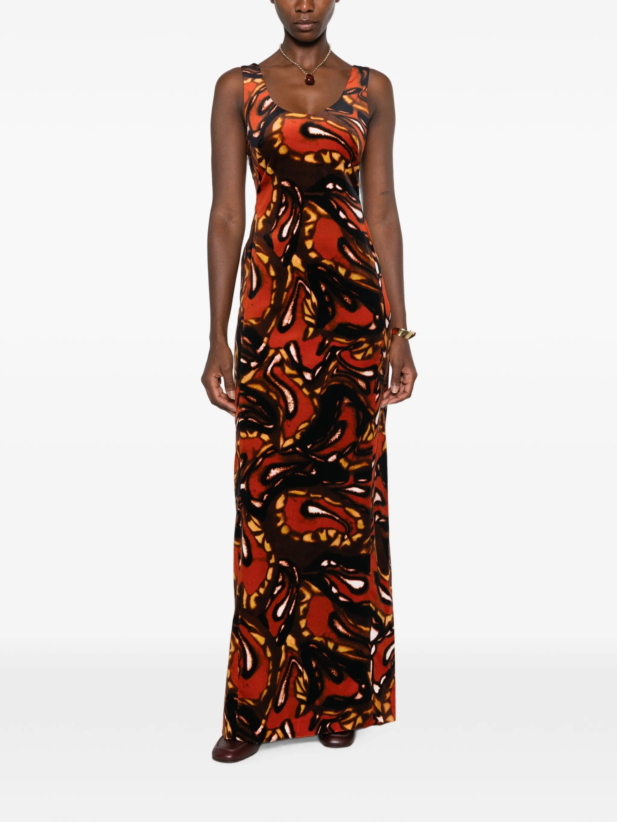 Dries Van Noten abstract - print sleeveless maxi dress