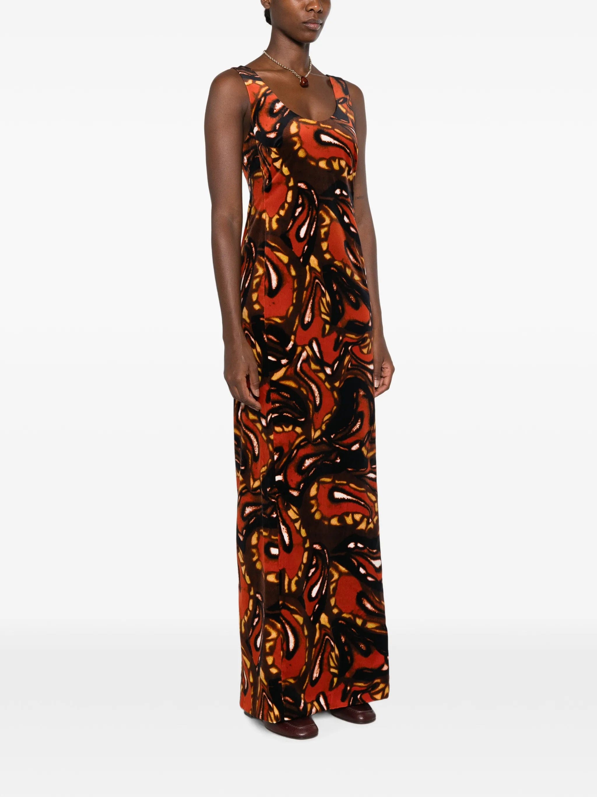 Dries Van Noten abstract - print sleeveless maxi dress