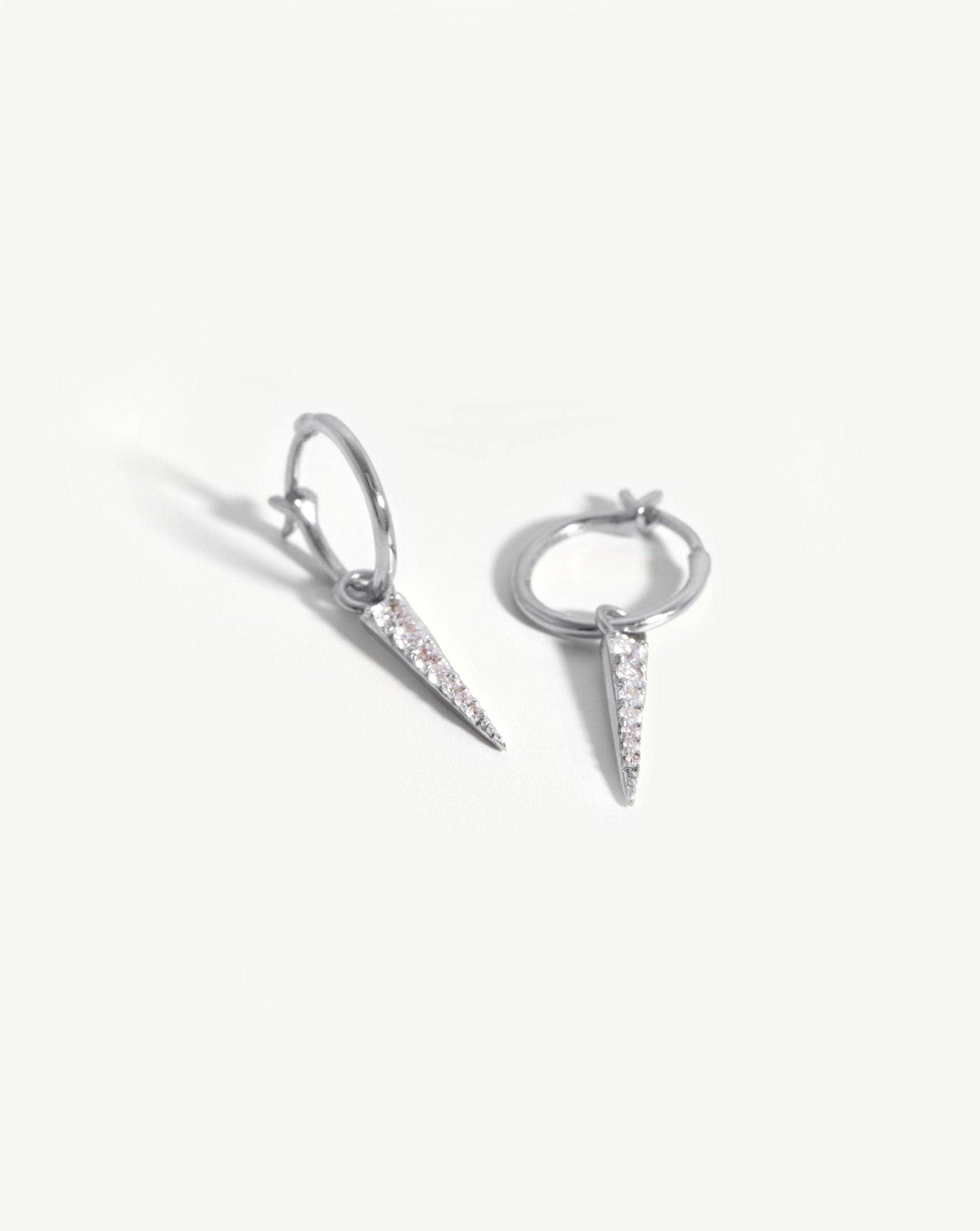 Missoma Mini Pave Spike Charm Hoop Earrings