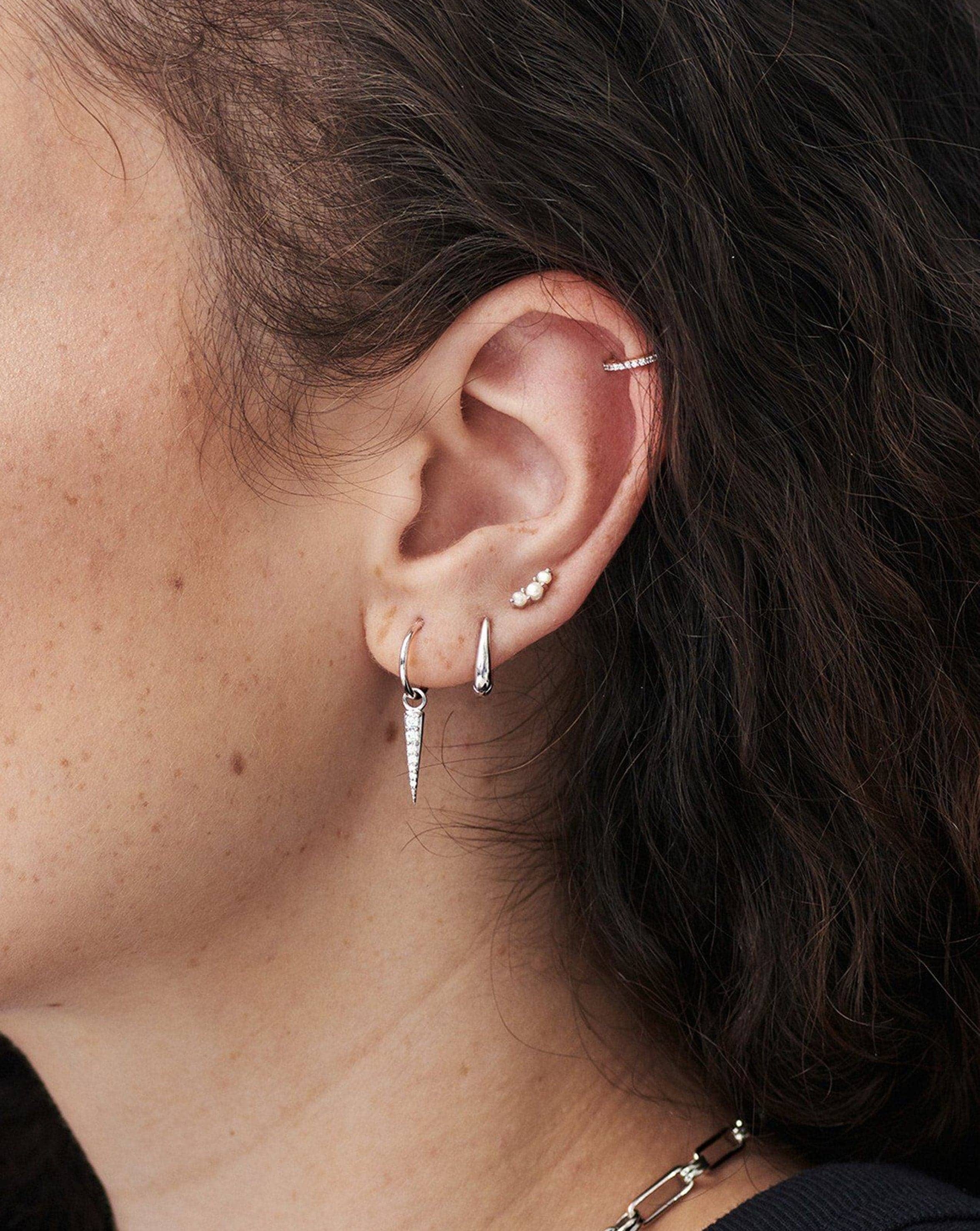 Missoma Mini Pave Spike Charm Hoop Earrings