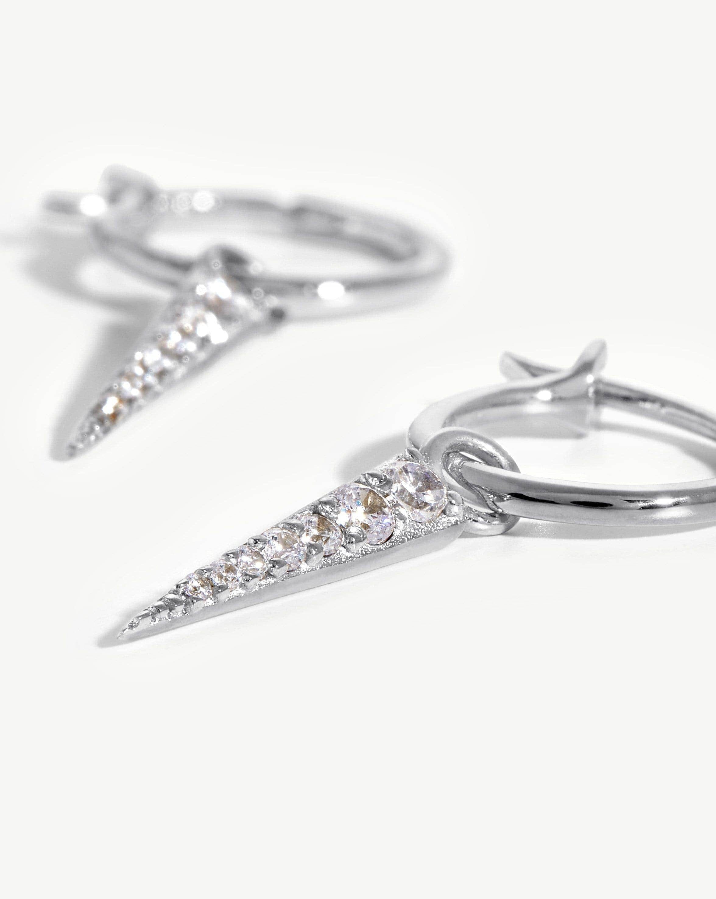 Missoma Mini Pave Spike Charm Hoop Earrings
