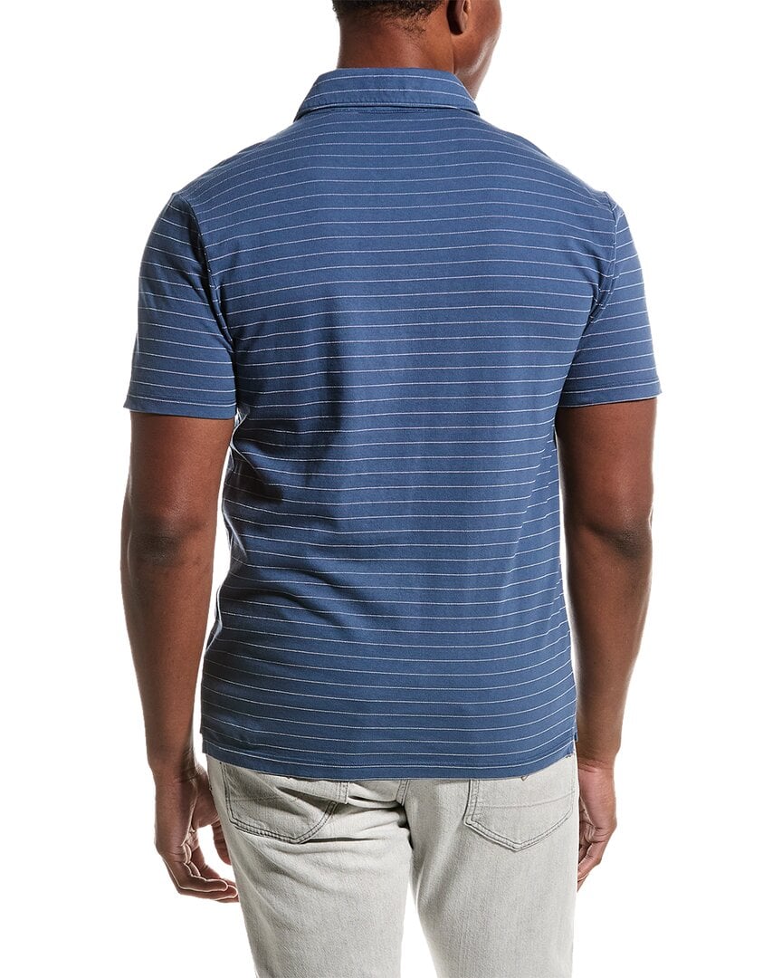 Vince Garment Dye Fleck Stripe Polo Shirt