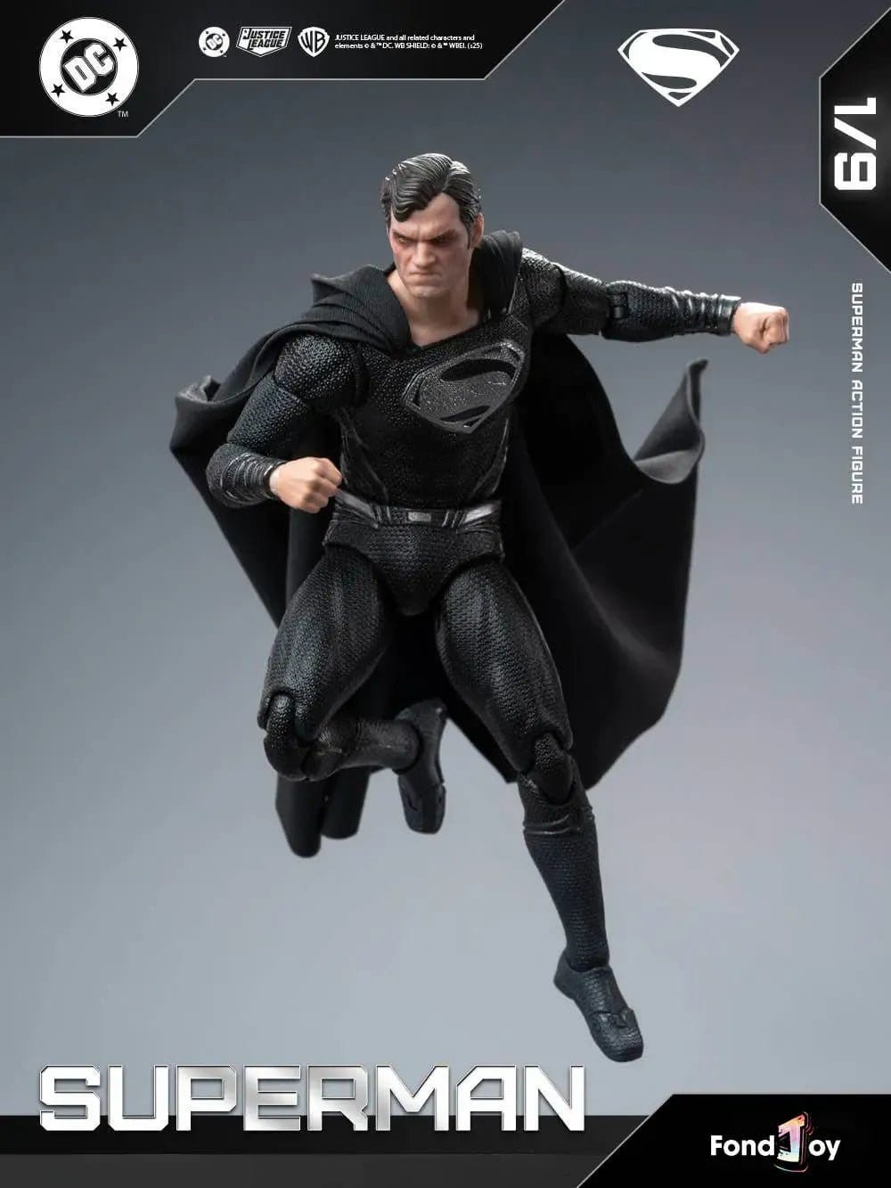 Fondjoy Zack Snyder’s Justice League Superman Black Suit 2.0 Action Figure 1/9th Scale