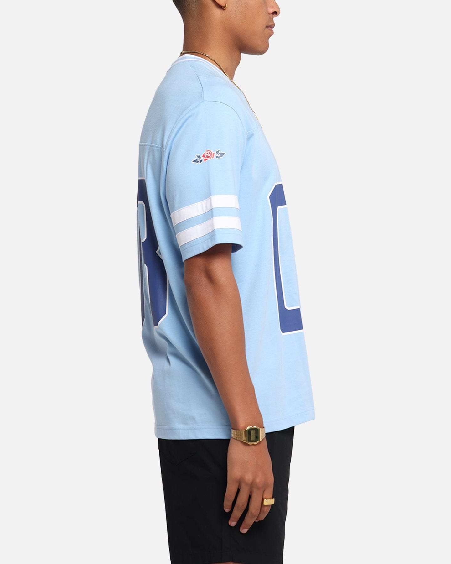 Carre Rose Football T - Shirt Light Blue