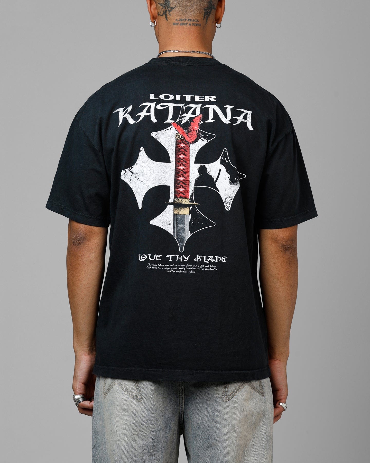 Loiter Katana Vintage T - Shirt Black Acidwash