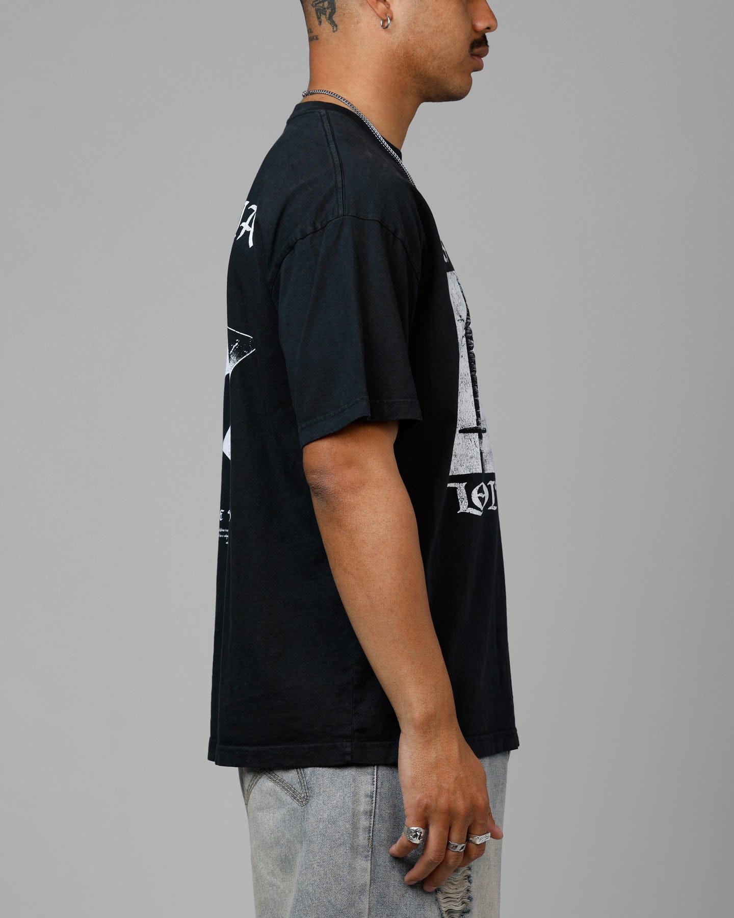 Loiter Katana Vintage T - Shirt Black Acidwash