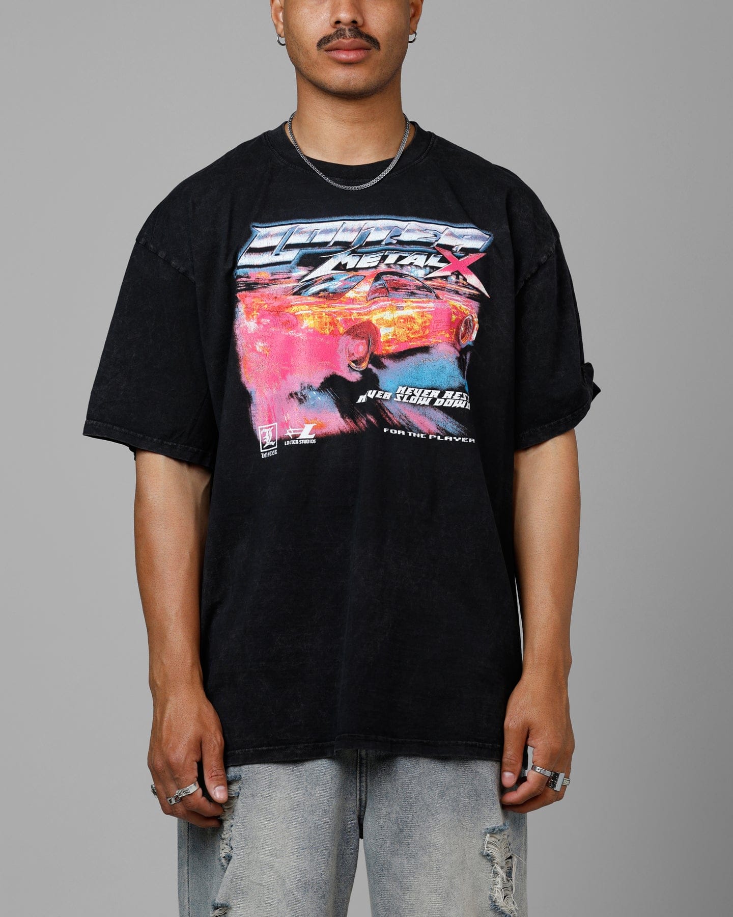 Loiter Speed Vintage T - Shirt Washed Black