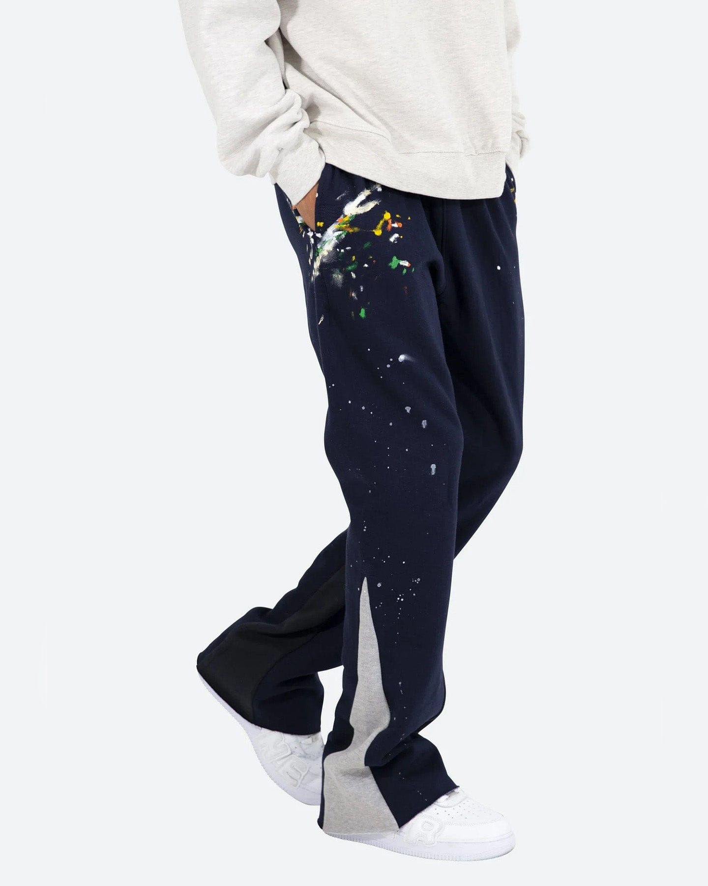 MNML Contrast Bootcut Sweat Pants Navy