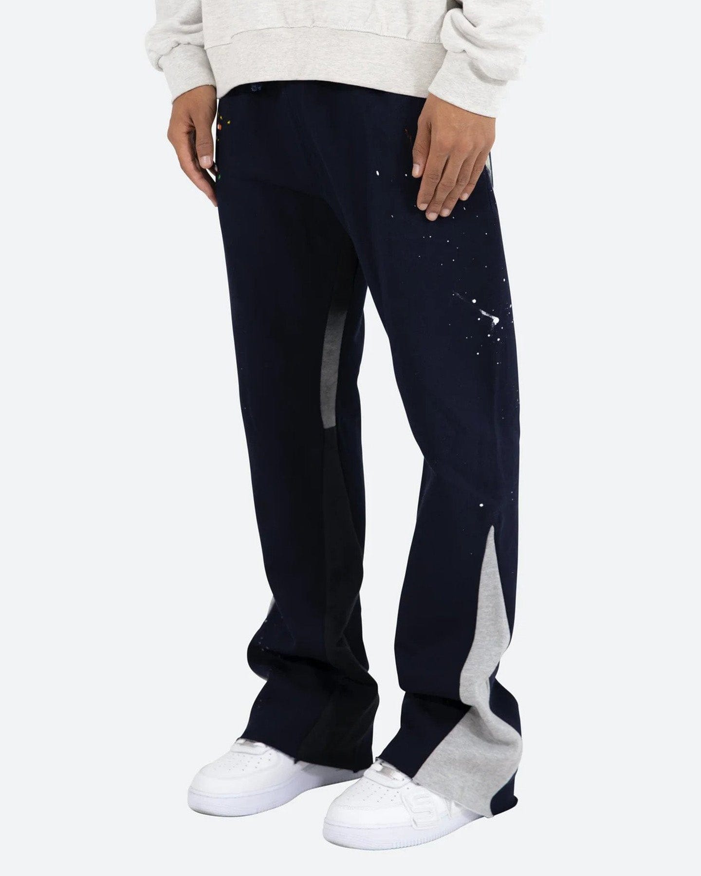 MNML Contrast Bootcut Sweat Pants Navy