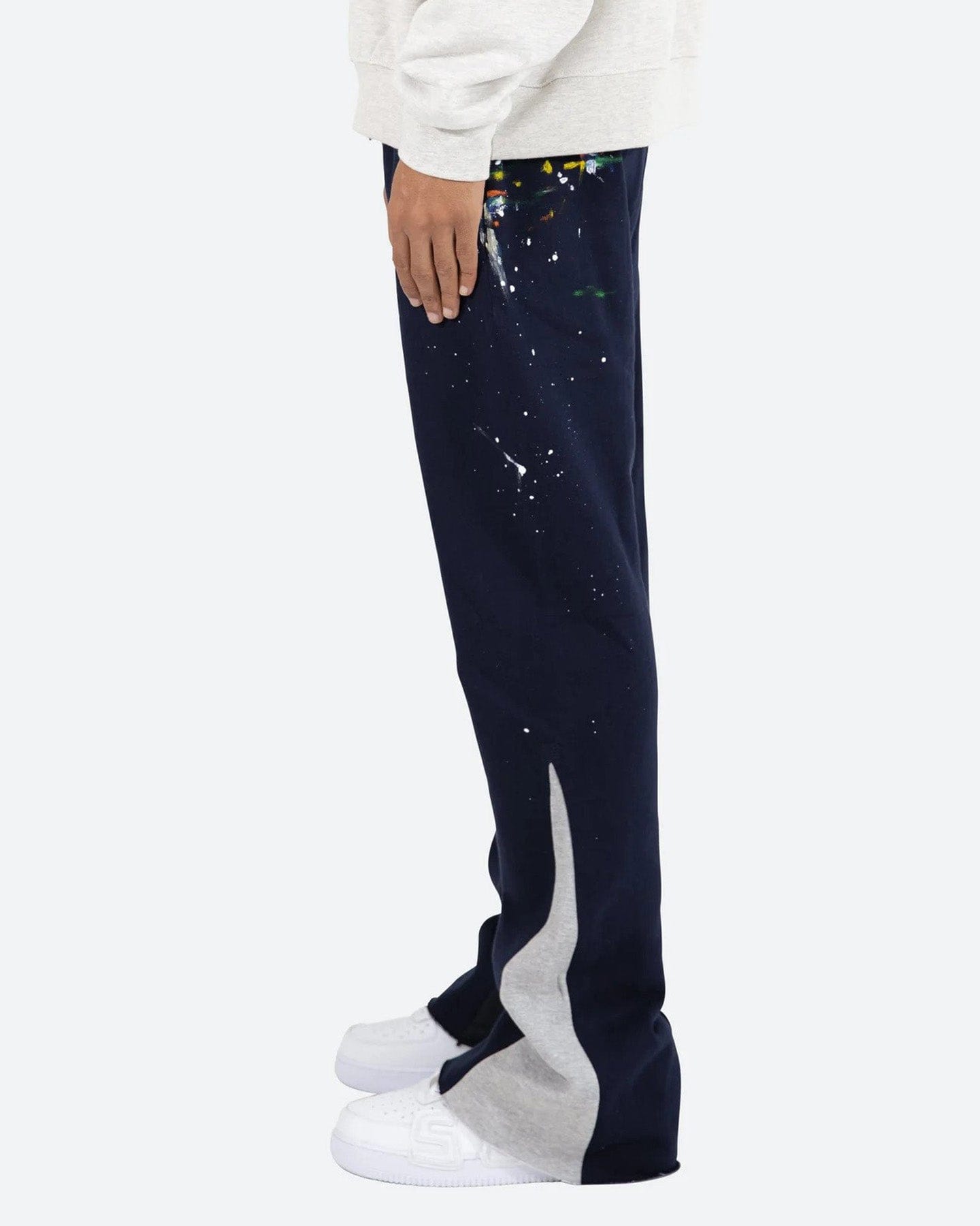 MNML Contrast Bootcut Sweat Pants Navy