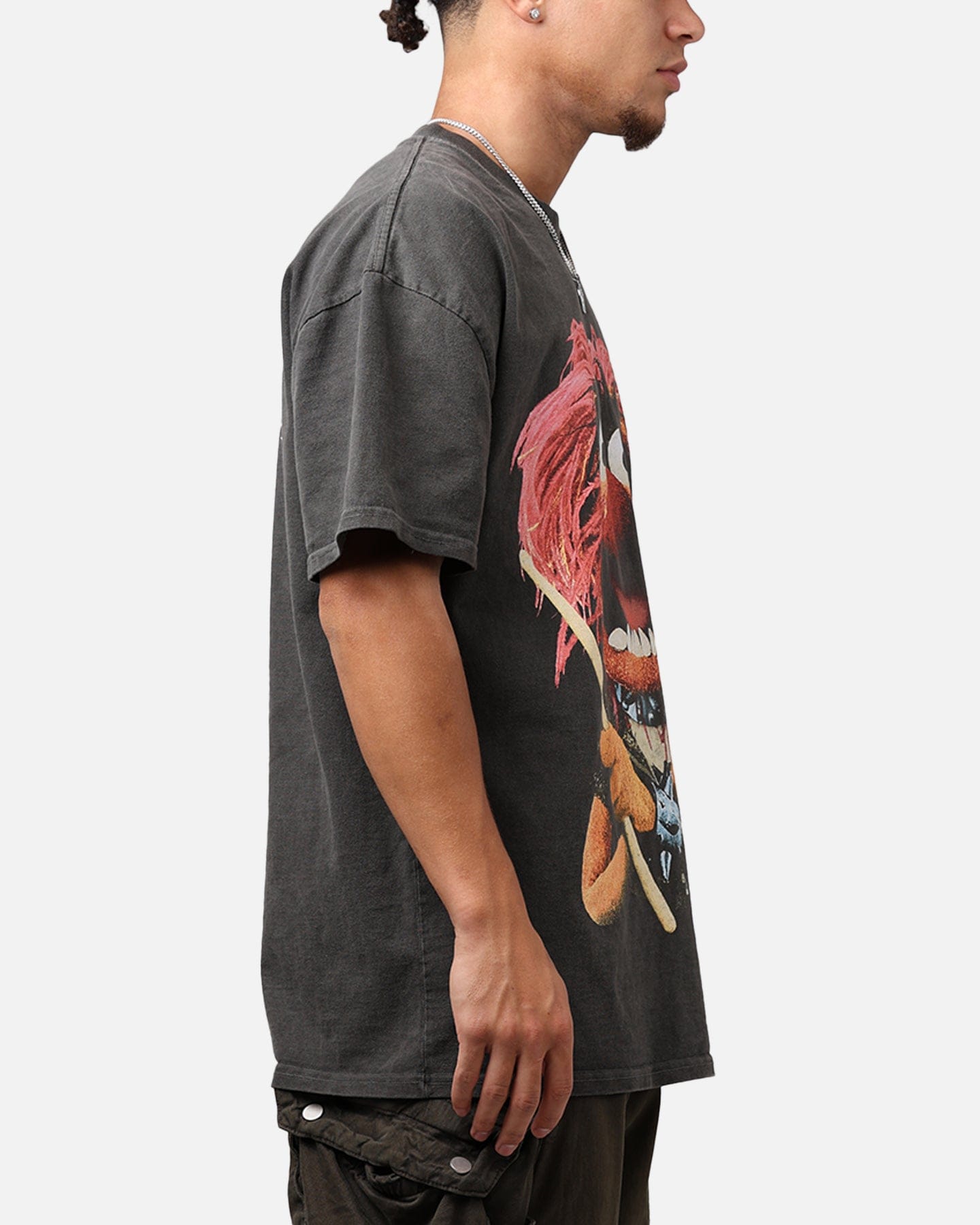 73studio Disney The Muppets Animal Heavyweight T - Shirt Black Wash