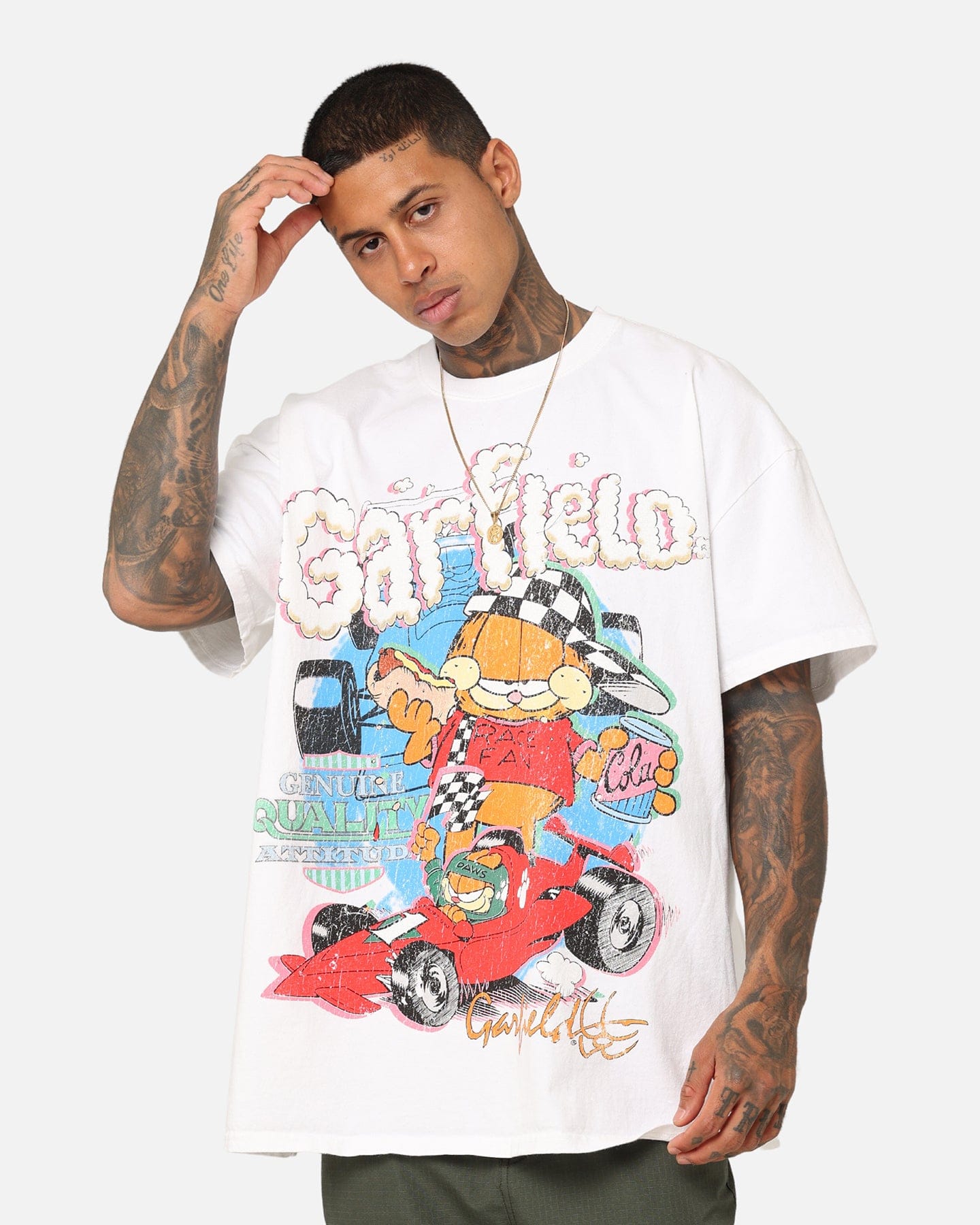 73studio x Garfield Race Heavyweight T - Shirt White