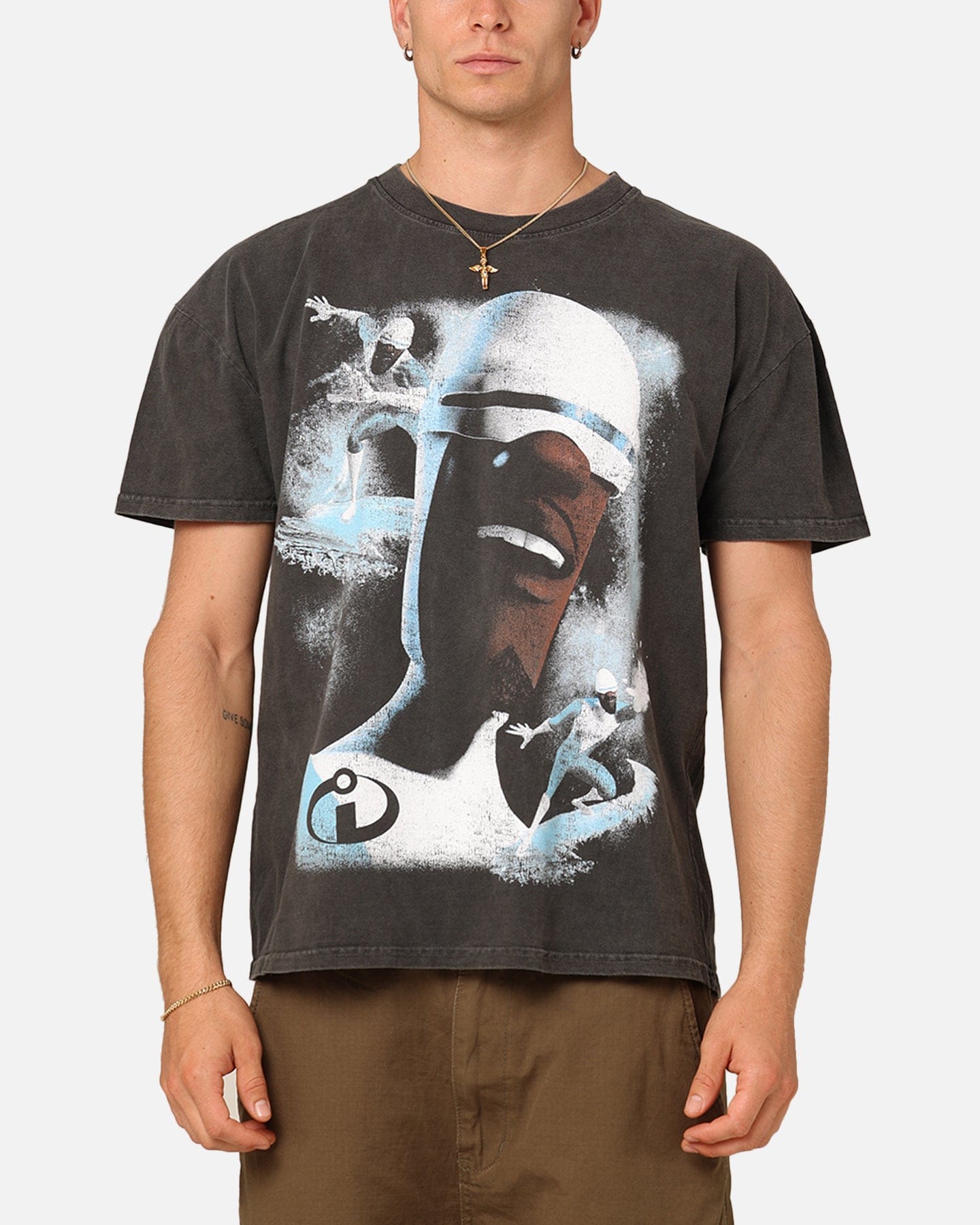 73studio x Pixar Frozone Heavyweight T - Shirt Black Wash