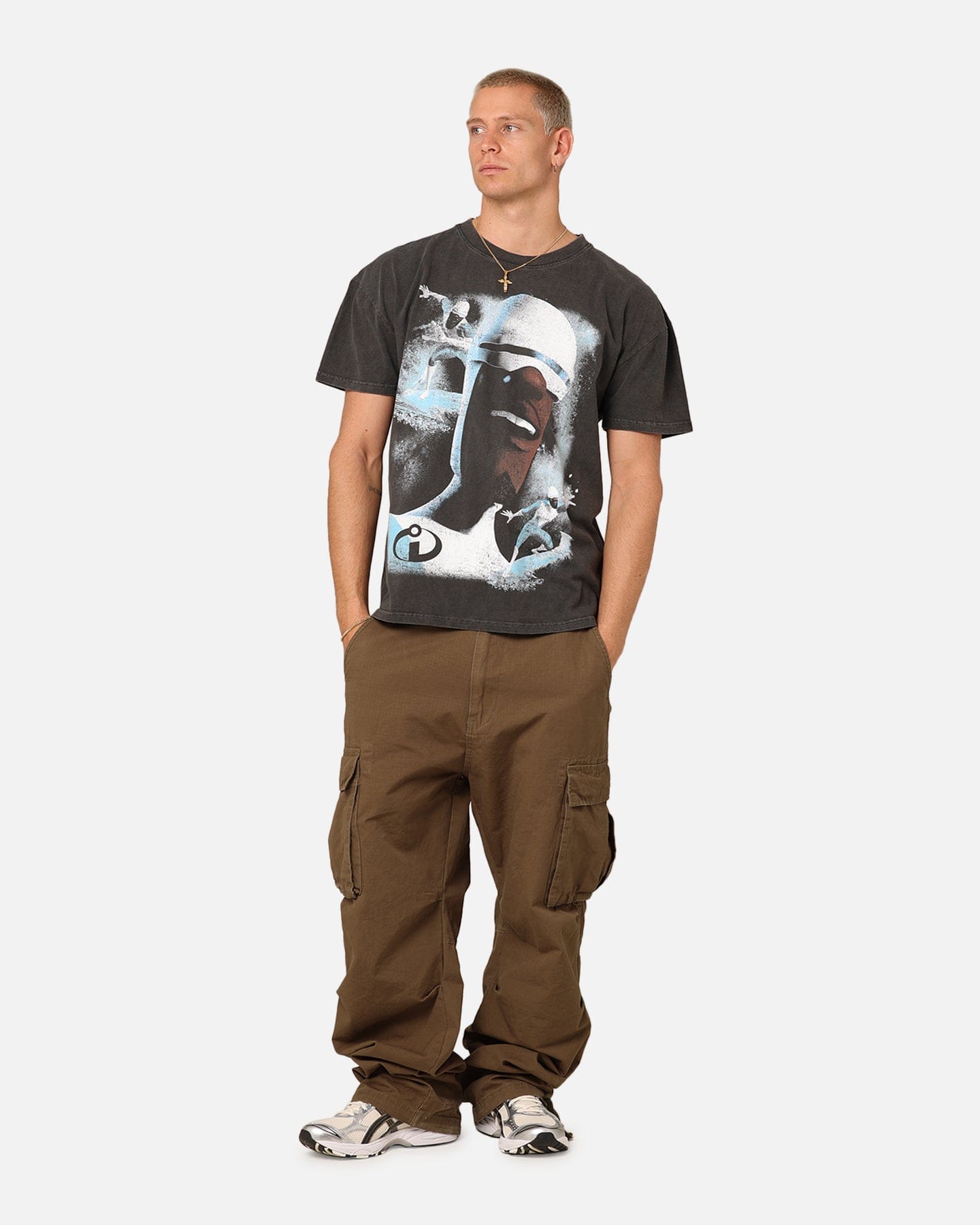73studio x Pixar Frozone Heavyweight T - Shirt Black Wash