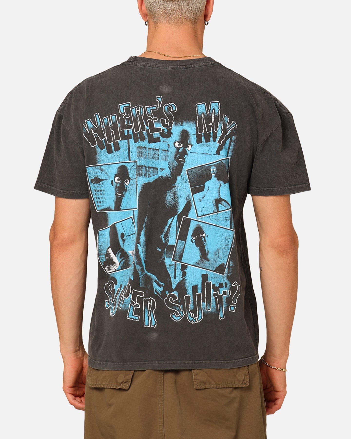 73studio x Pixar Frozone Heavyweight T - Shirt Black Wash