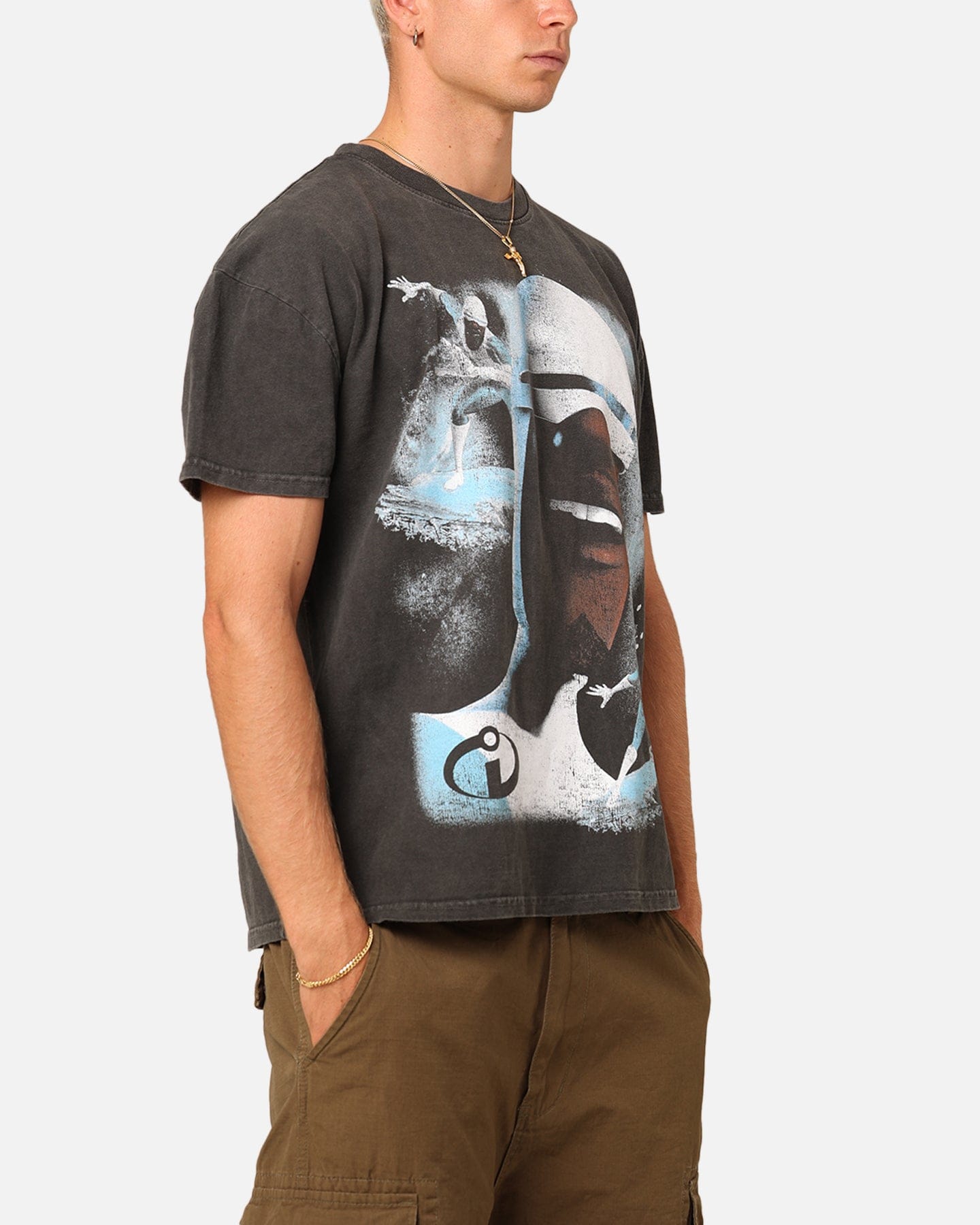 73studio x Pixar Frozone Heavyweight T - Shirt Black Wash