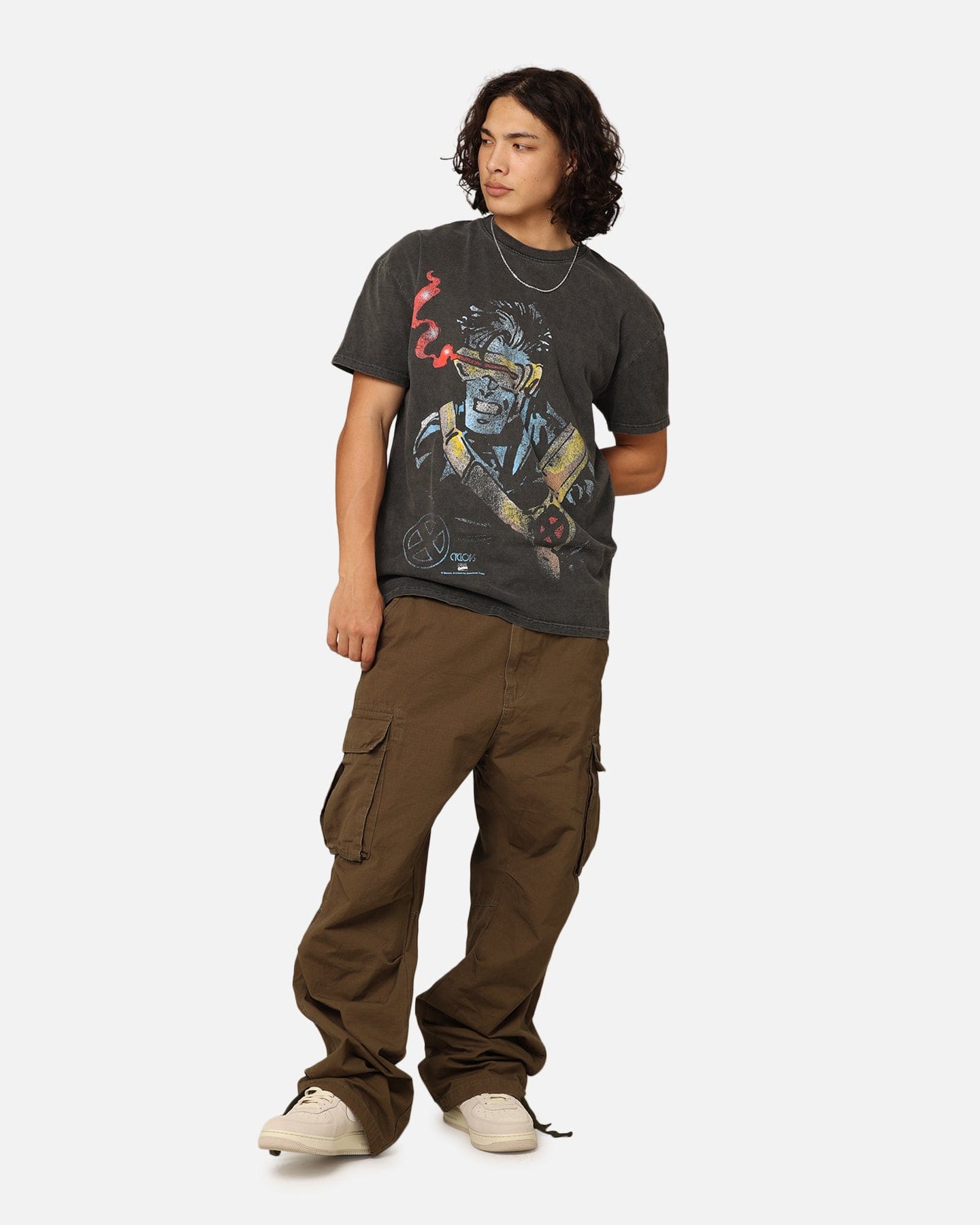 73studio Marvel X - Men Cyclops Heavyweight T - Shirt Black Wash
