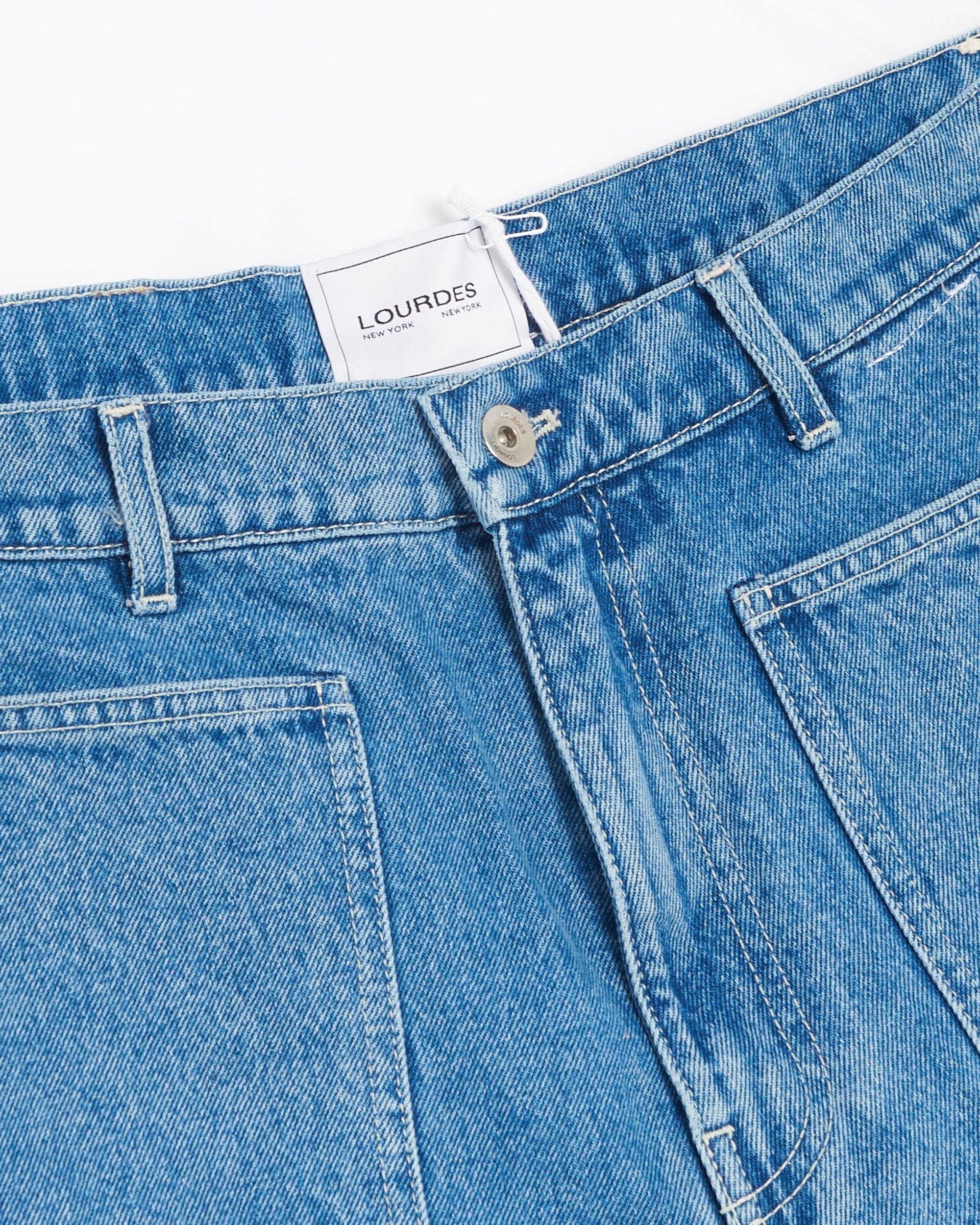 Lourdes New York Pantalones cortos Lourdes New York Unisex Denim Cargo Shorts Unisex