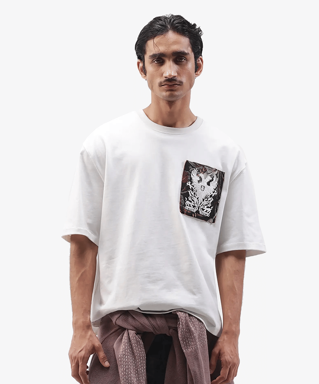 ALMOST GODS | TEMPLAR JACQUARD BOXY T-Shirt { WHITE