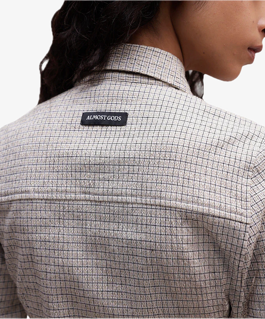ALMOST GODS | CONCH PLAID SHIRT { BEIGE
