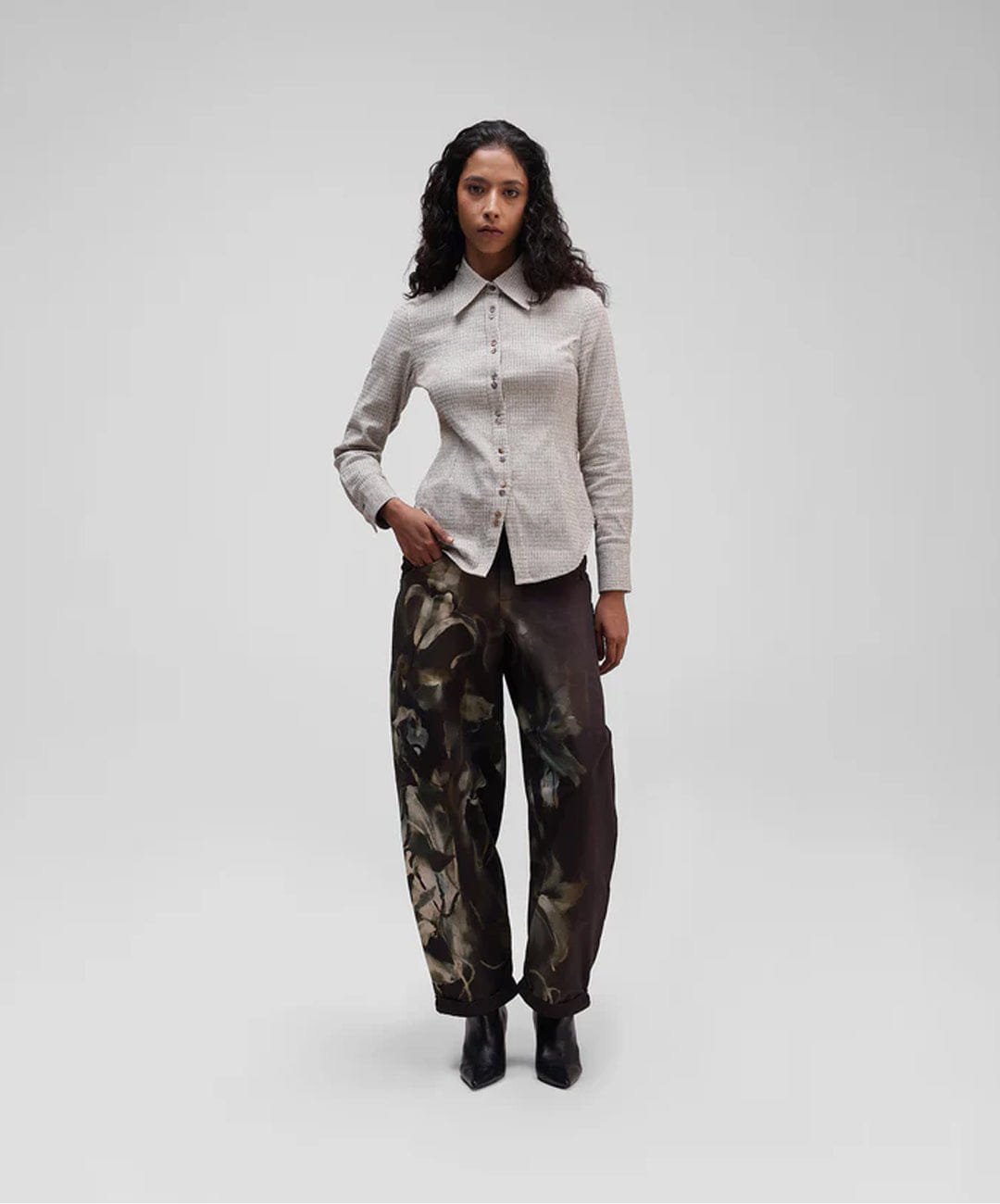 ALMOST GODS | CONCH PLAID SHIRT { BEIGE