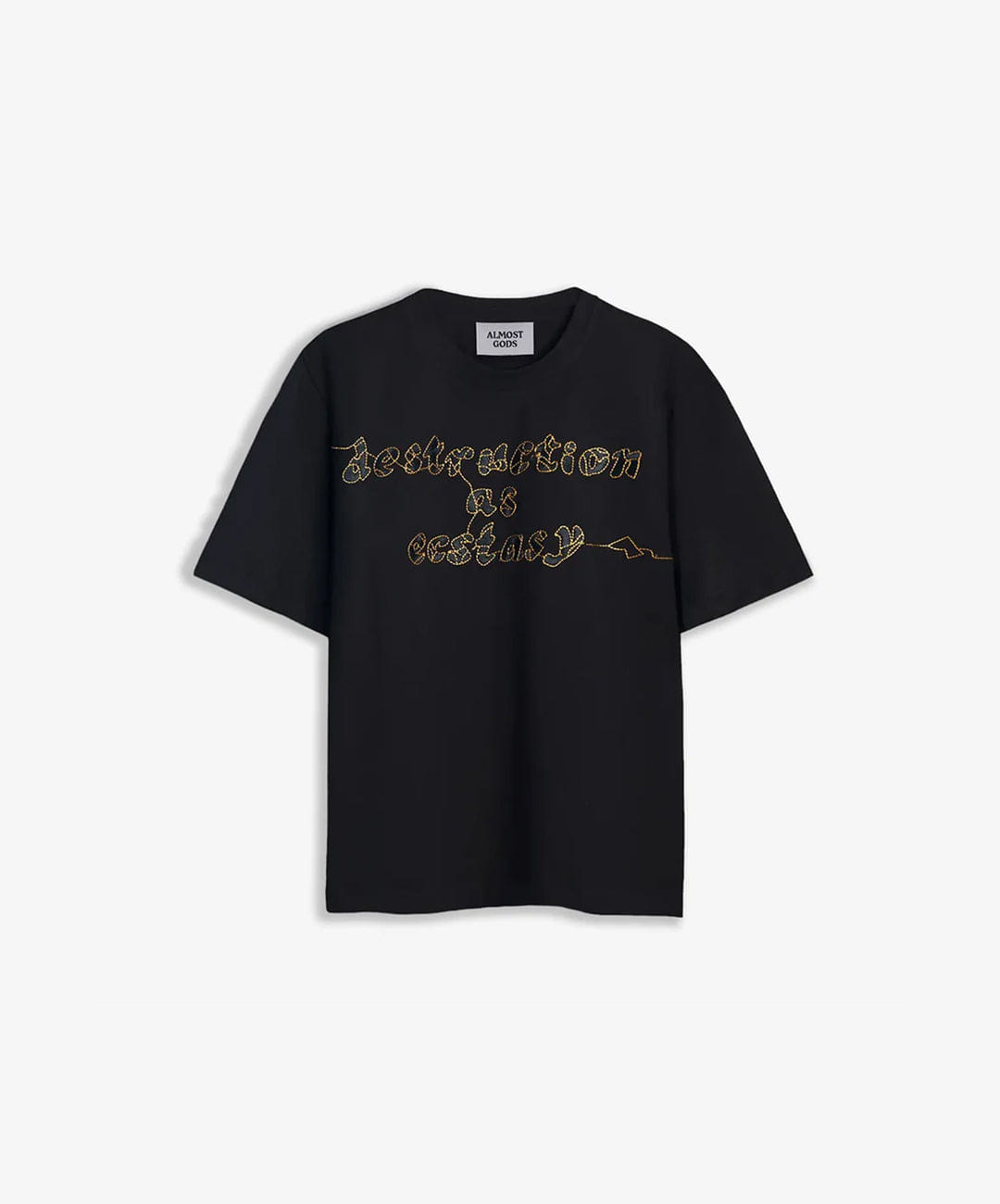 ALMOST GODS | DESTRUCTION AS ECSTASY EMBROIDERED BOXY T-Shirt { BLACK
