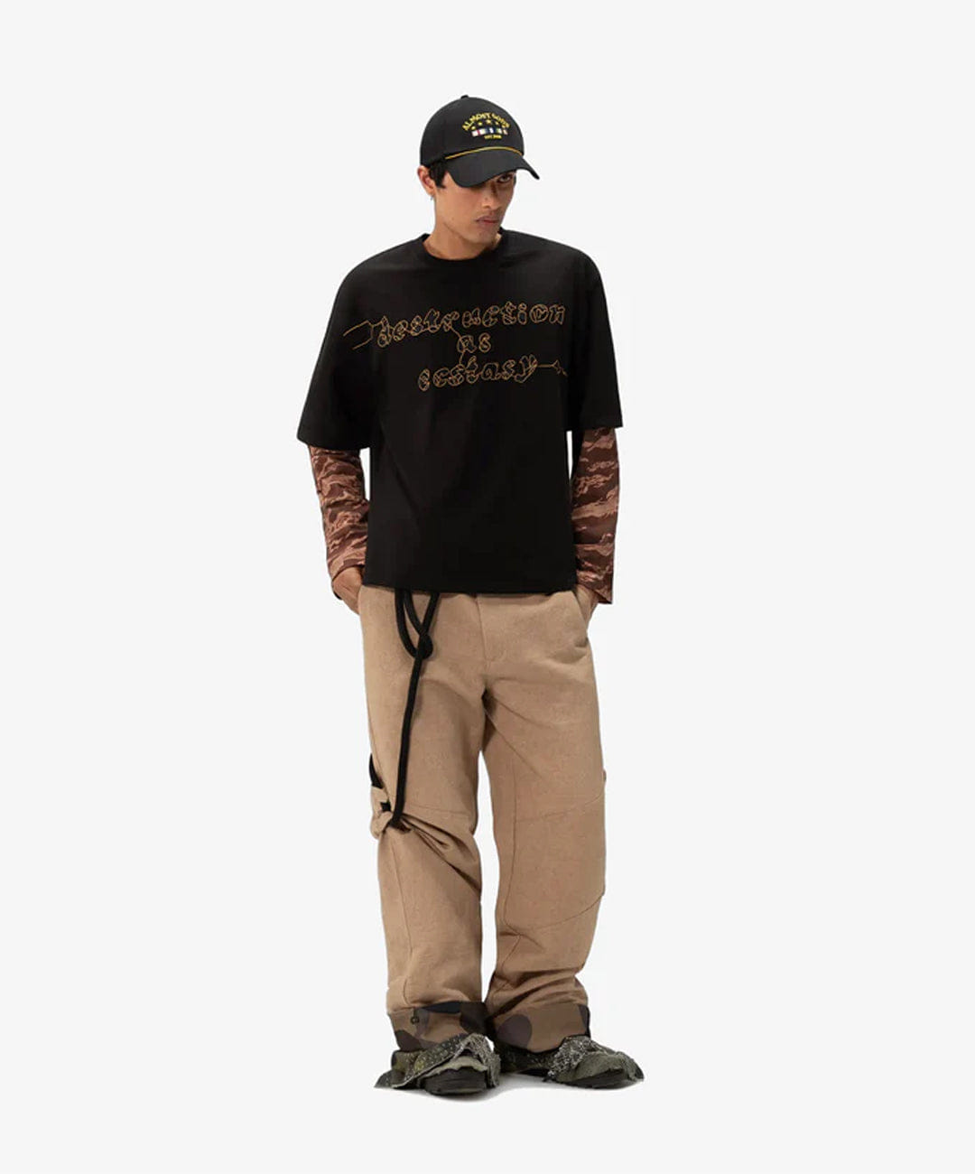 ALMOST GODS | DESTRUCTION AS ECSTASY EMBROIDERED BOXY T-Shirt { BLACK
