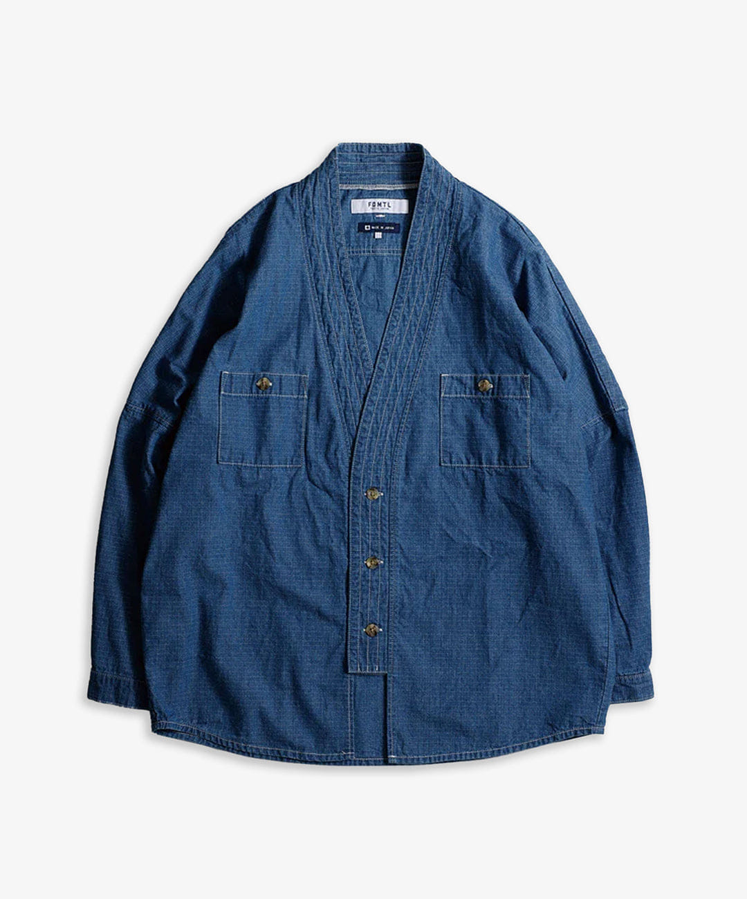 FDMTL | DENIM HAORI SHIRT 2YR WASH { INDIGO