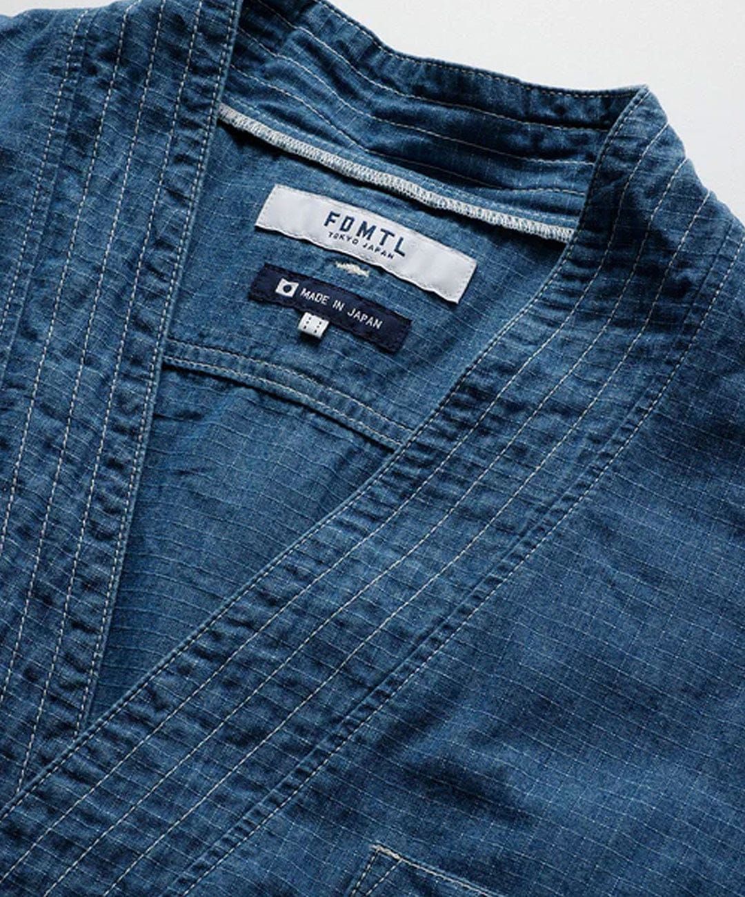 FDMTL | DENIM HAORI SHIRT 2YR WASH { INDIGO
