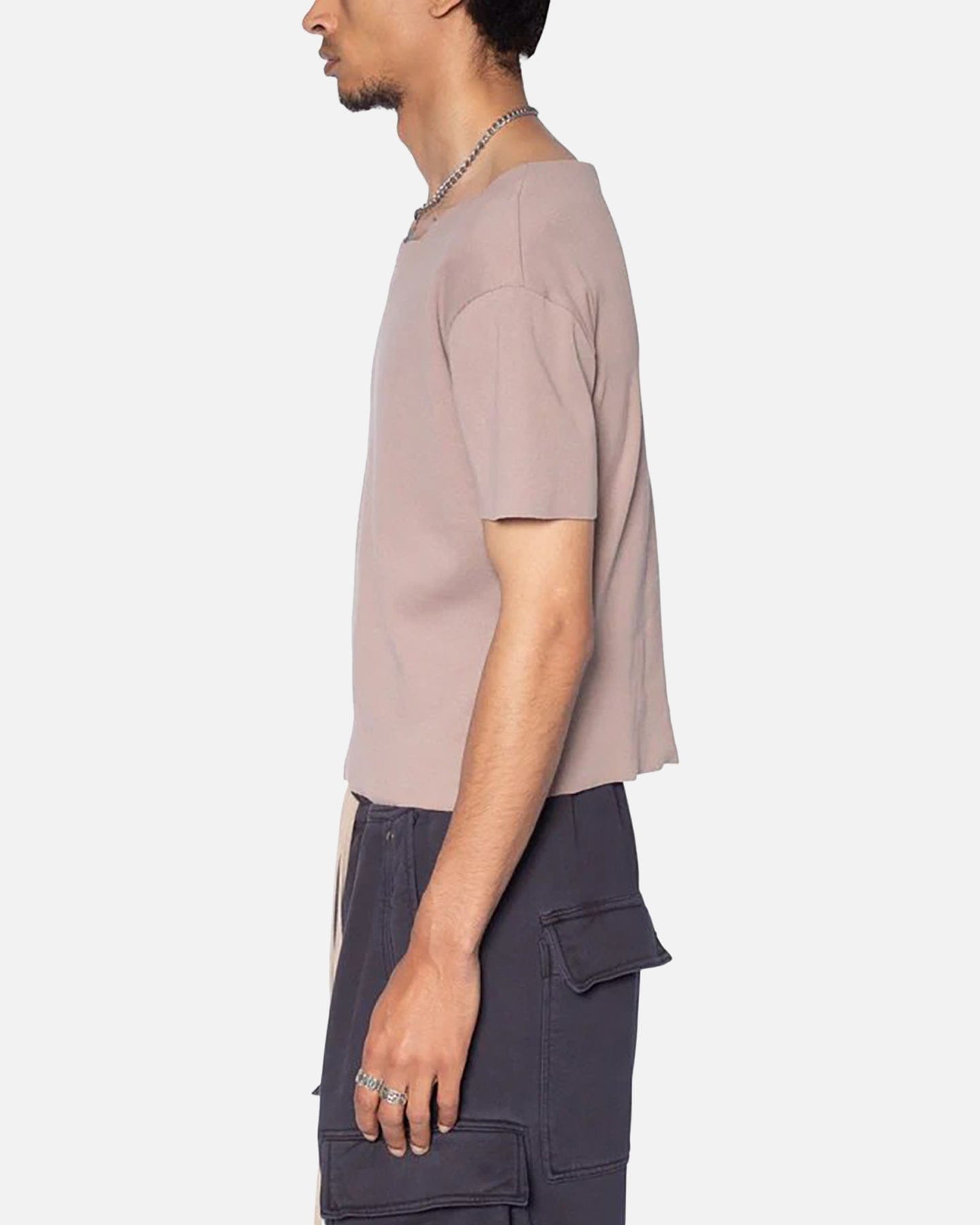 MNML Fitted Ribbed T - Shirt Mauve