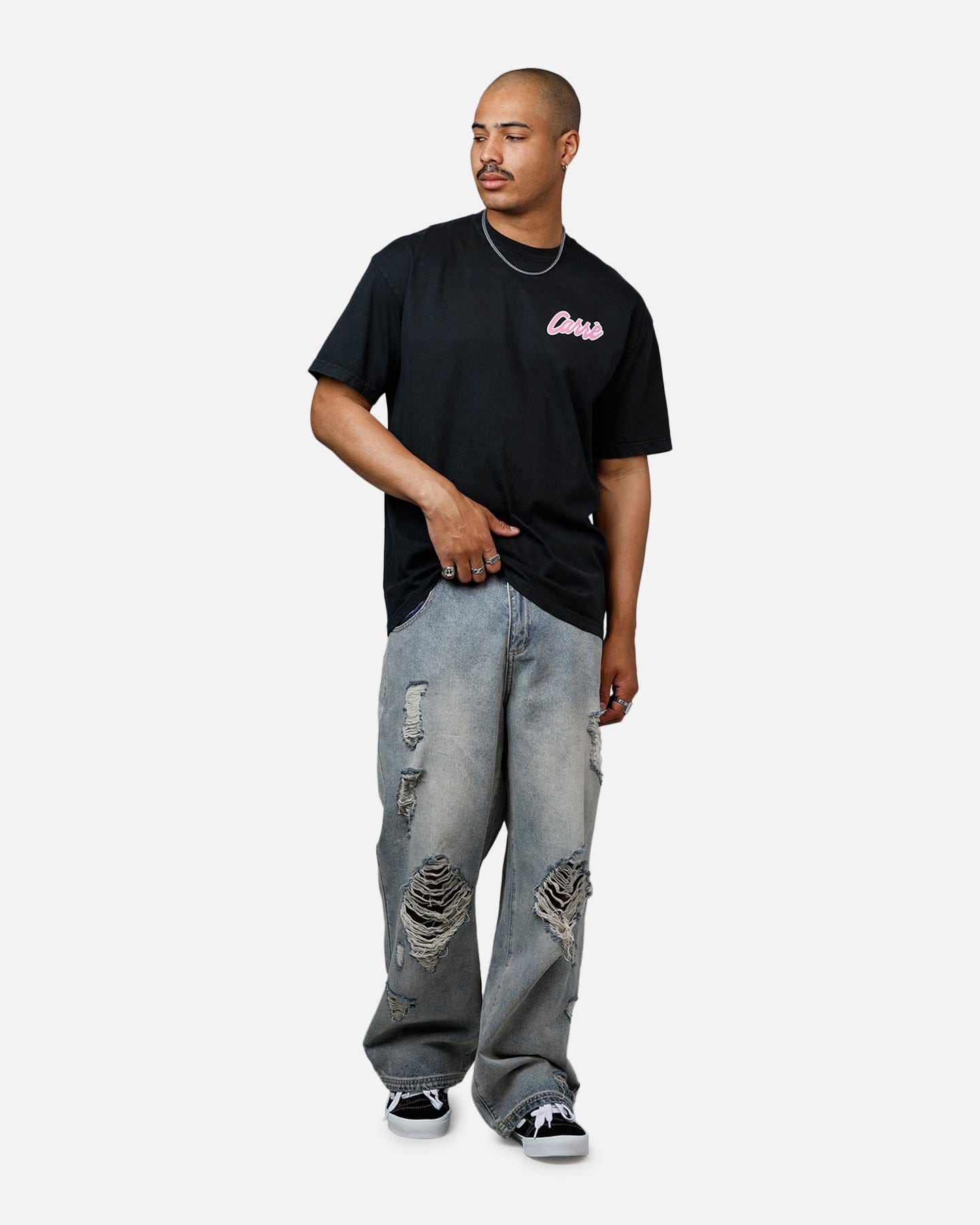 Carre Pepe Heavyweight T - Shirt Black Acidwash