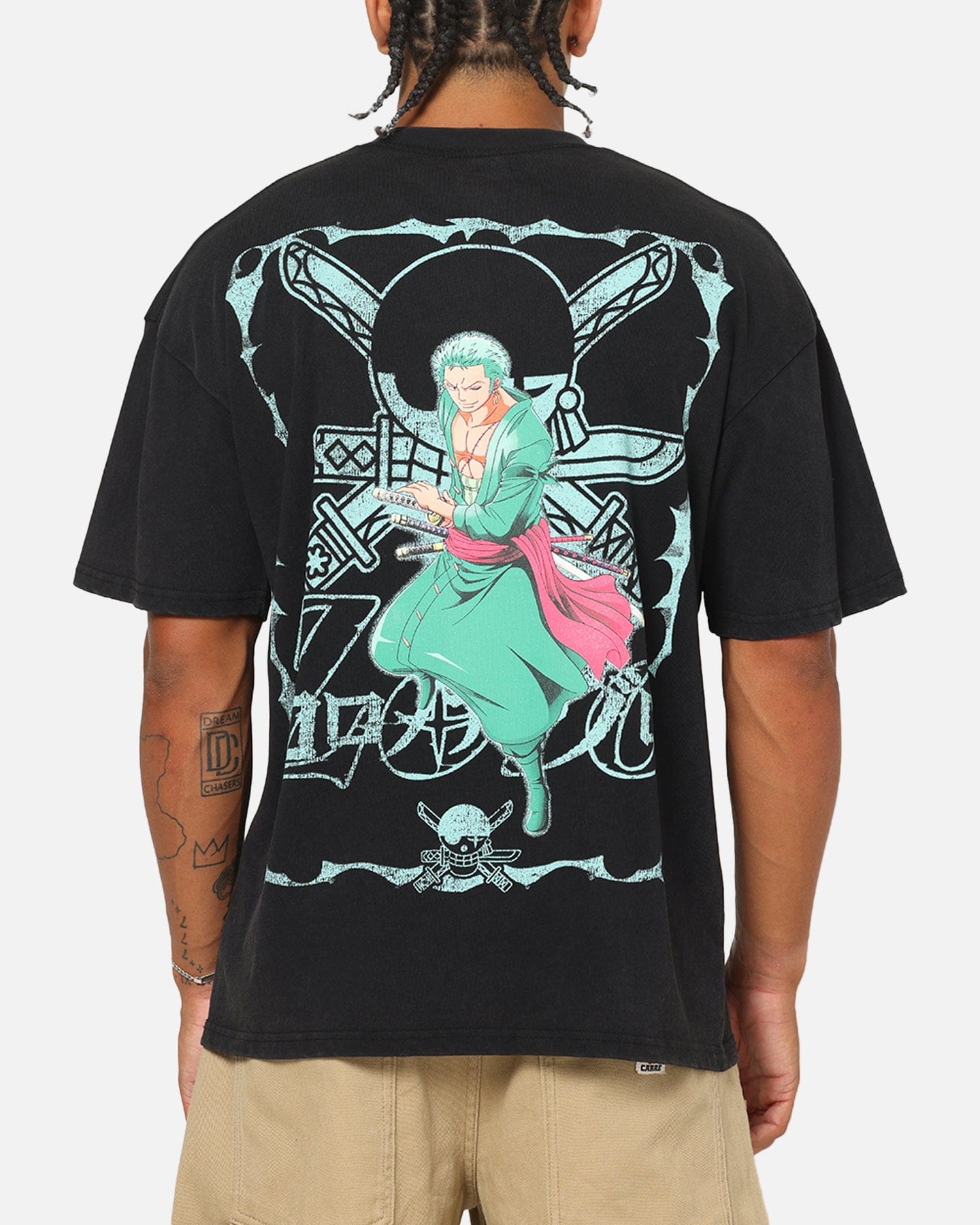 73studio x One Piece Zoro Vintage T - Shirt Off Black
