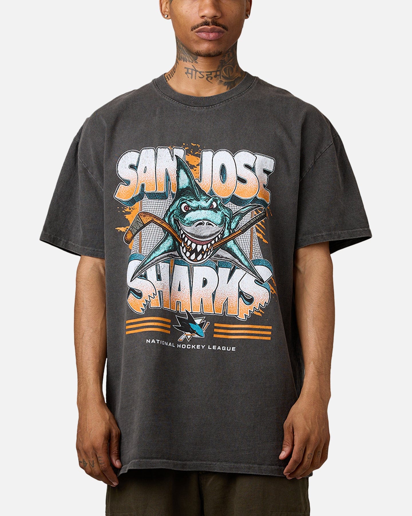 San Jose Sharks Culture Kings San Jose Sharks Shark Attack Heavyweight T - Shirt Black Wash