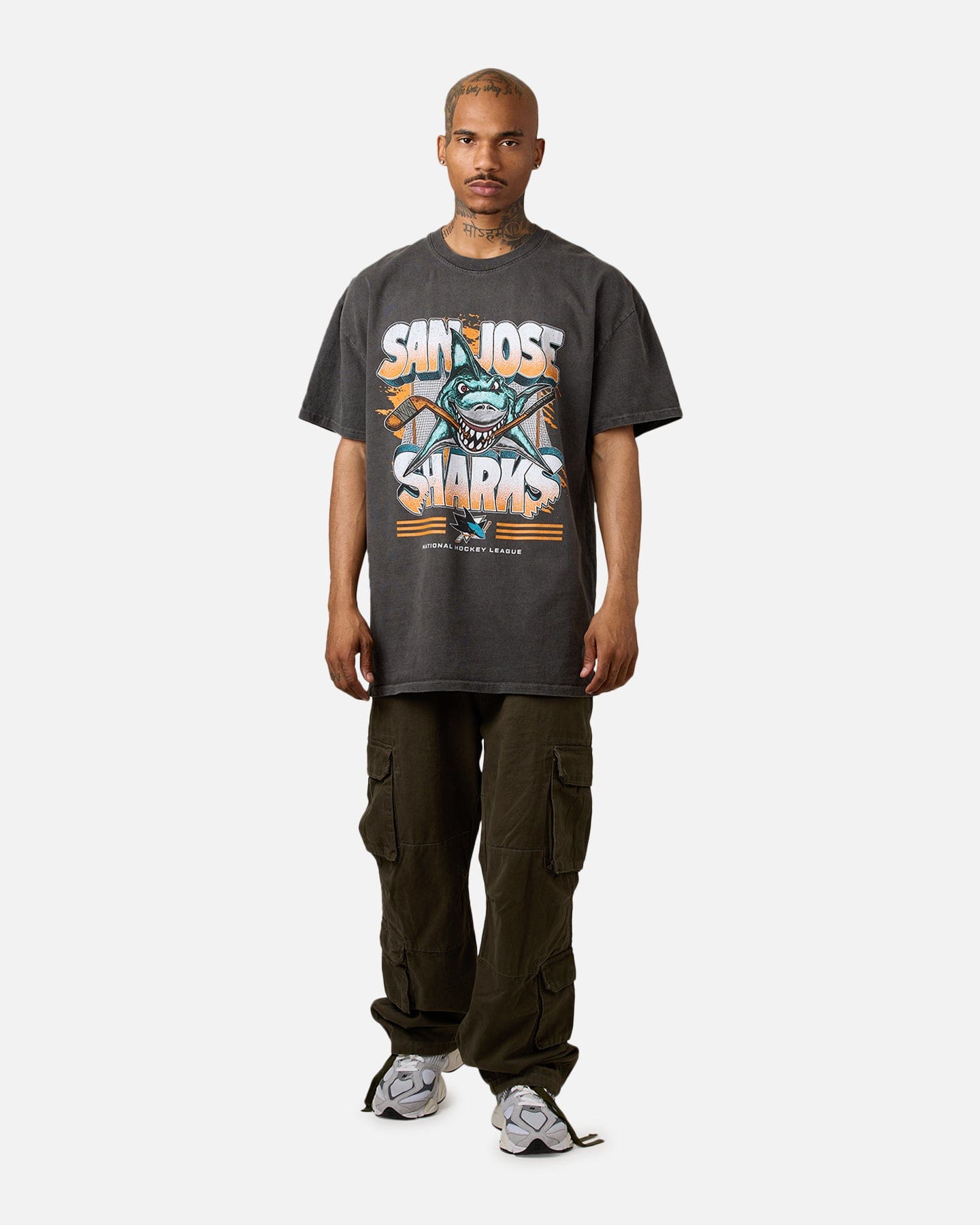 San Jose Sharks Culture Kings San Jose Sharks Shark Attack Heavyweight T - Shirt Black Wash