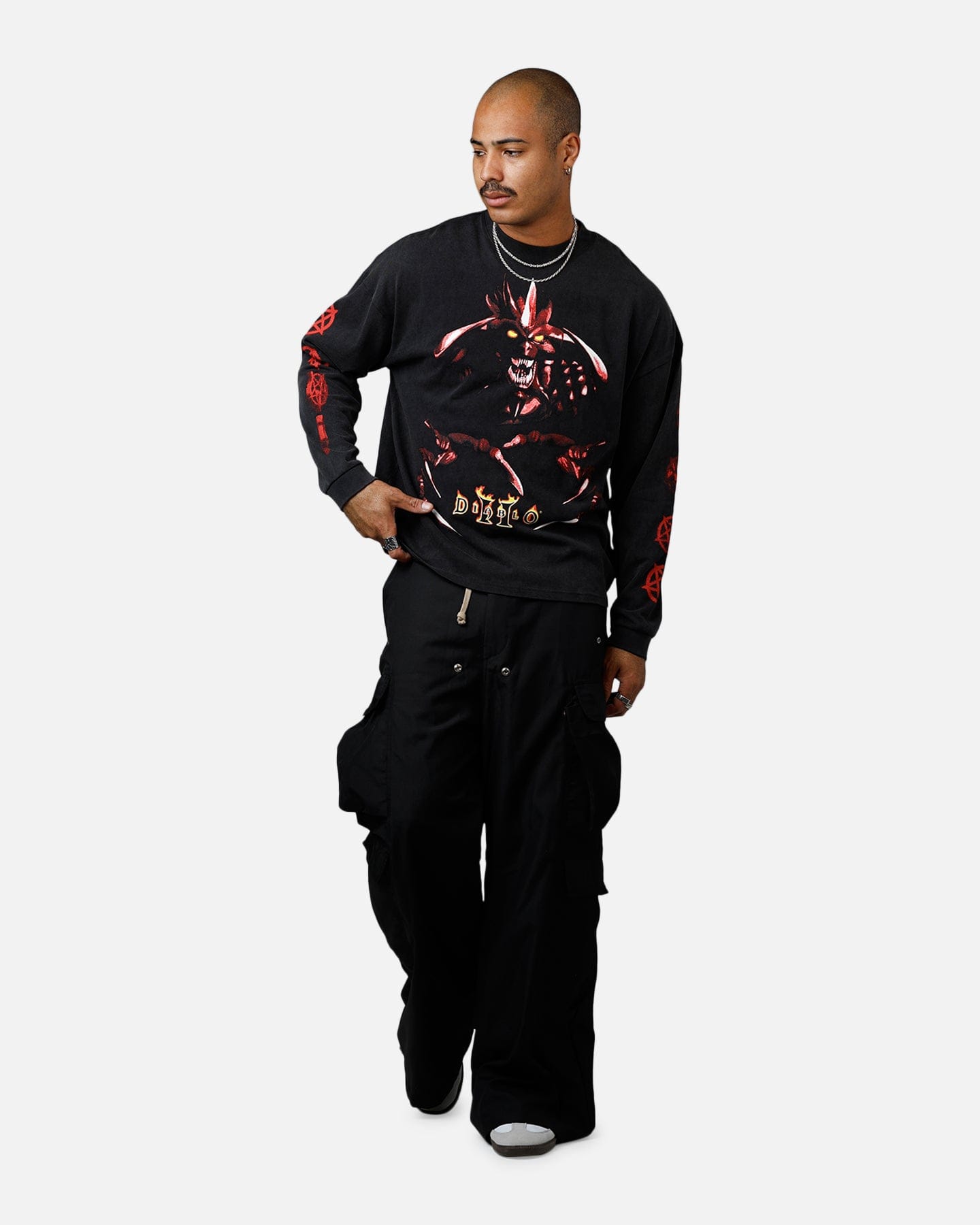 73studio x Diablo II Halloween Evil Has Survive Long Sleeve T - Shirt Black