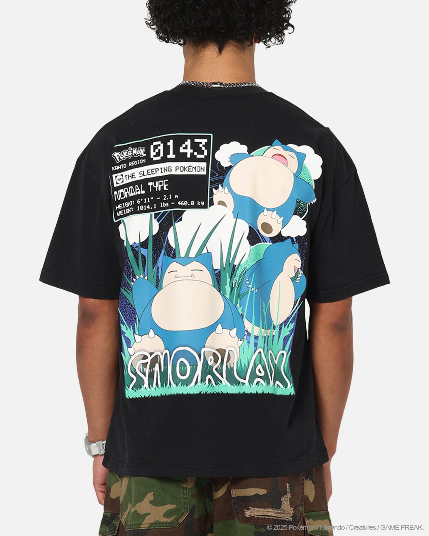 73studio The Pokémon Collection By 73Studio Snorlax Vintage T - Shirt Off Black