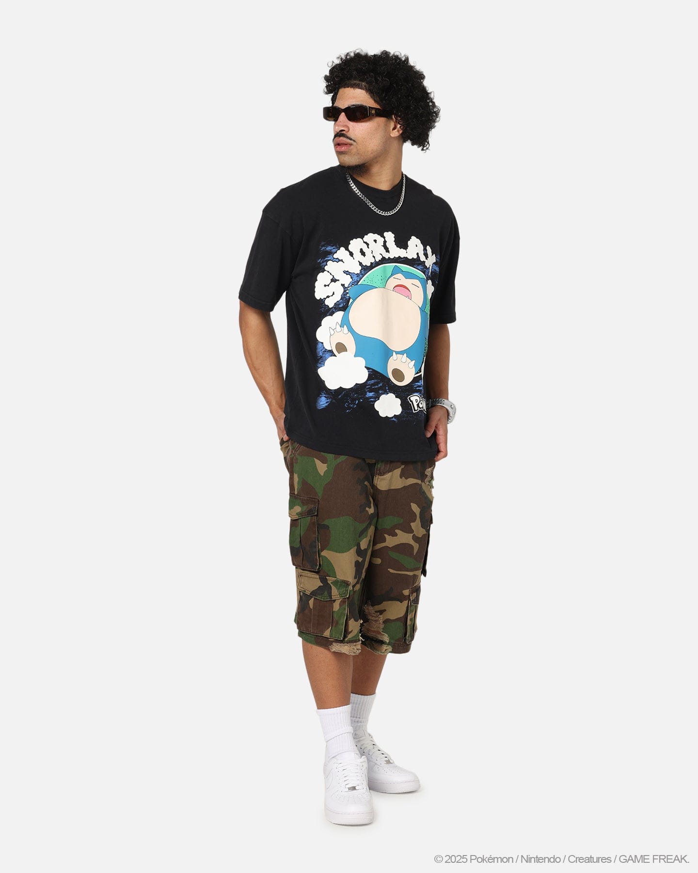 73studio The Pokémon Collection By 73Studio Snorlax Vintage T - Shirt Off Black