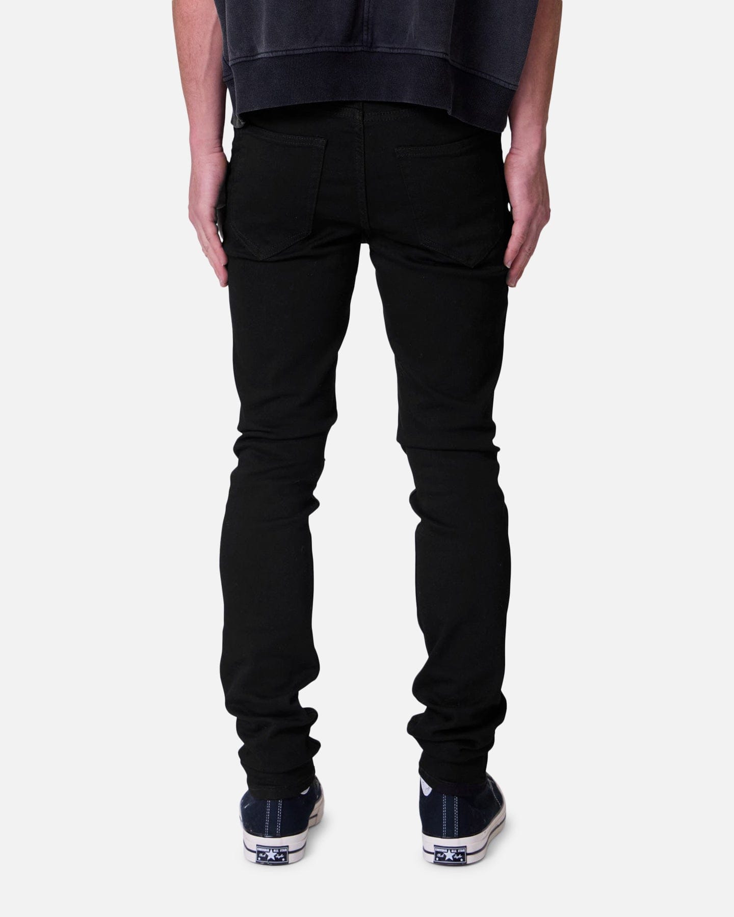 MNML Skinny Raw Jeans Rinsed Black