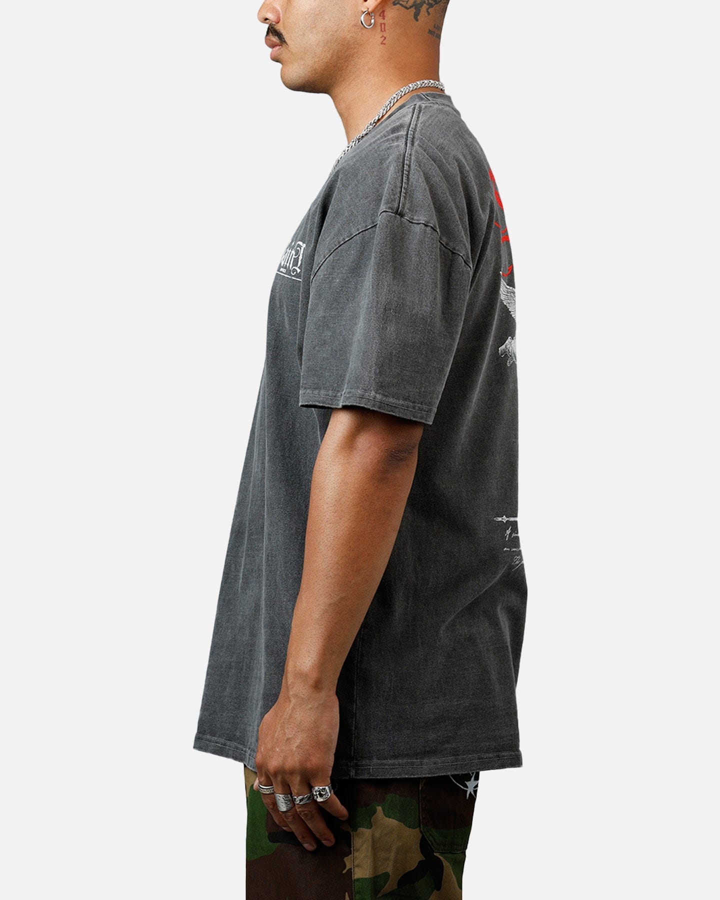 Saint Morta Candle Lit Boxy T - Shirt Black Wash
