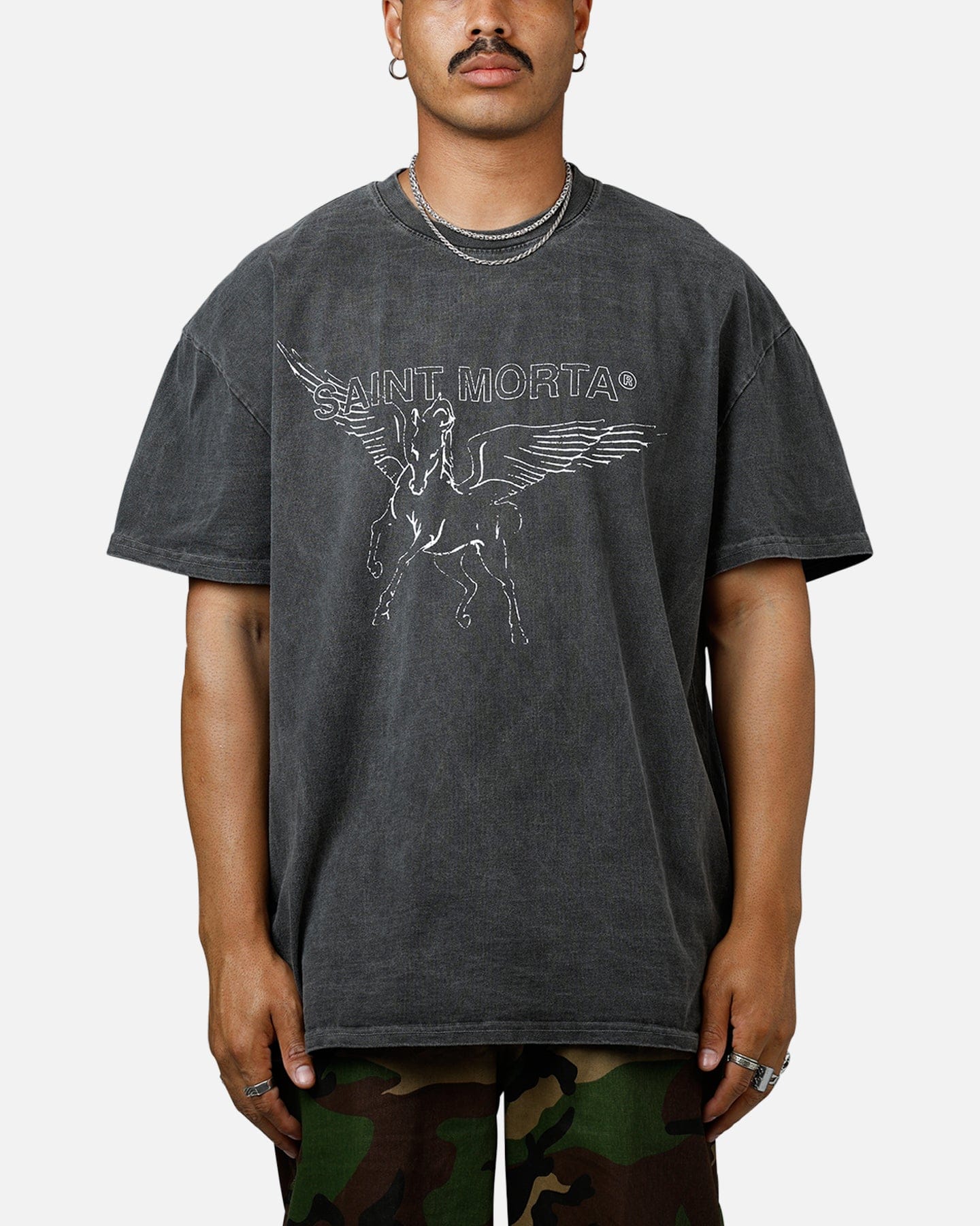 Saint Morta Liberty Boxy T - Shirt Black Wash