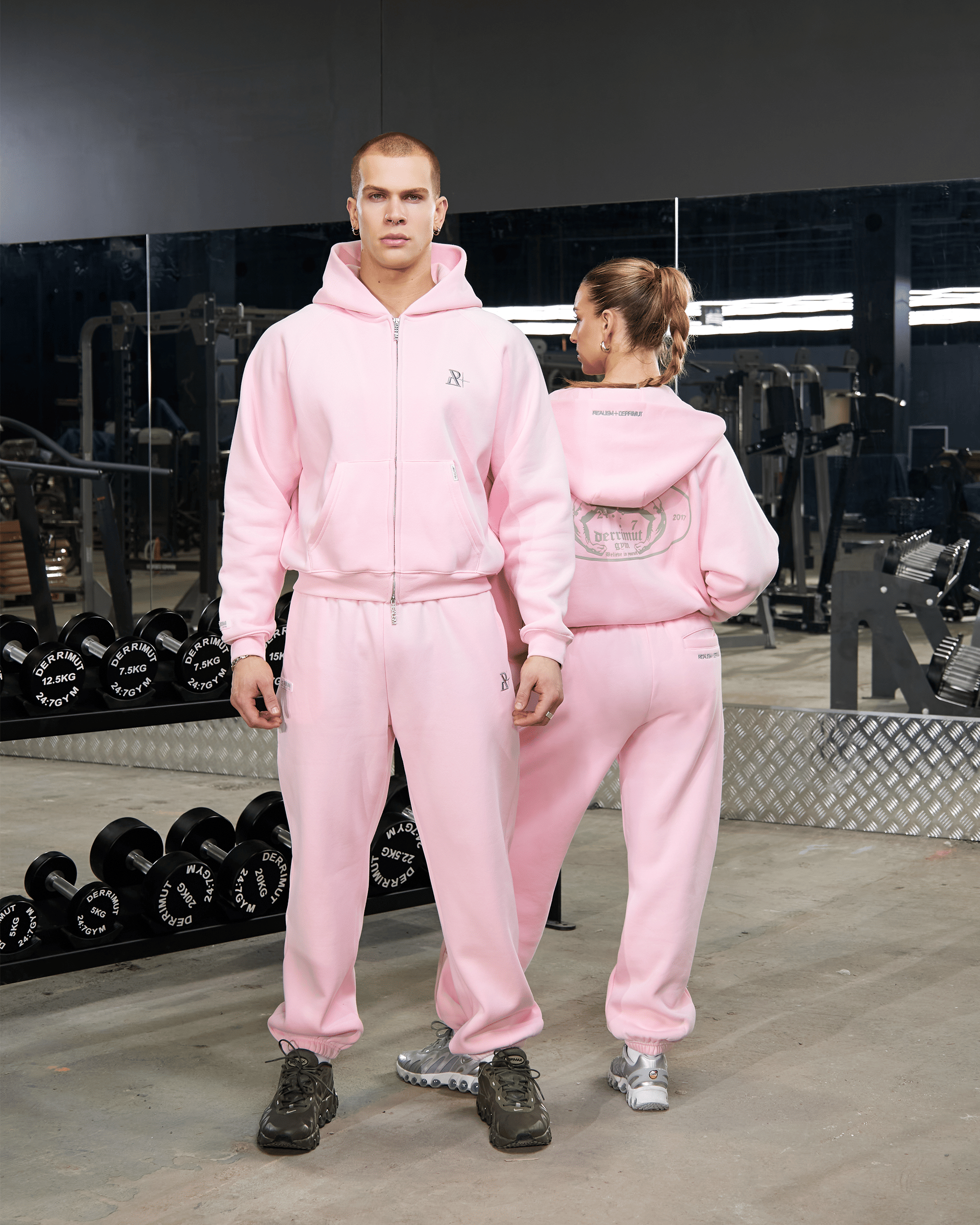 Realism SSS REALISM x DERRIMUT GYM OLD SCHOOL ECHO SWEATPANTS BABY PINK
