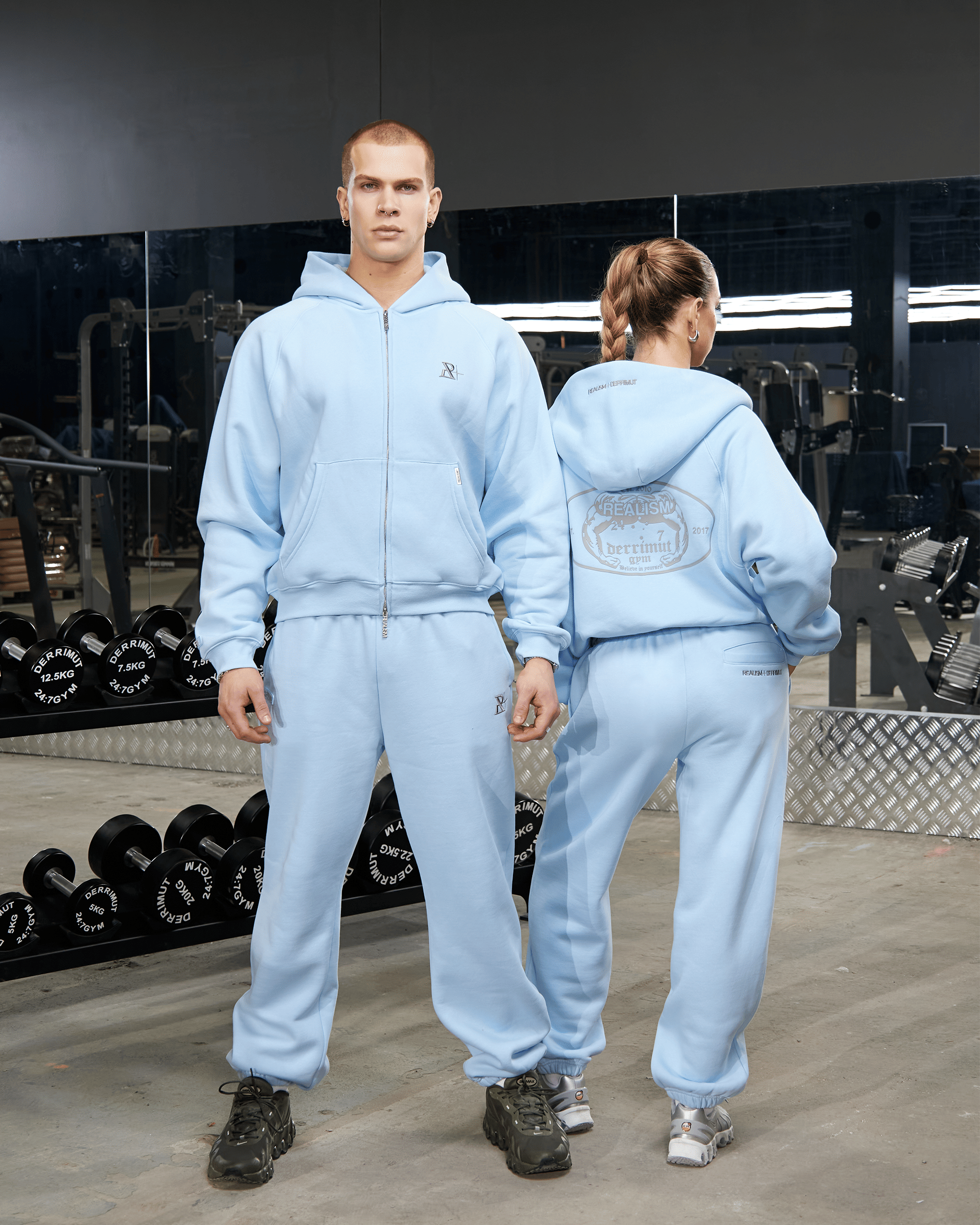 Realism SSS REALISM x DERRIMUT GYM OLD SCHOOL ECHO SWEATPANTS BABY BLUE