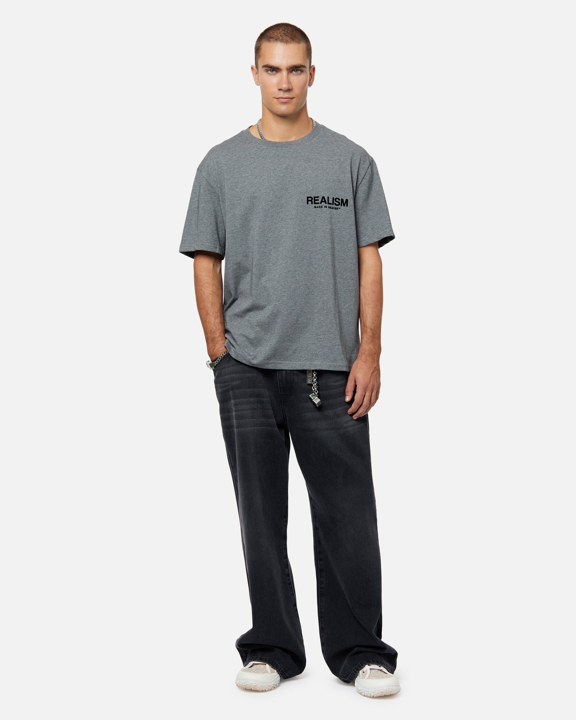 Realism SSS REALISM HEAVEN LOGO T-Shirt DARK HEATHER