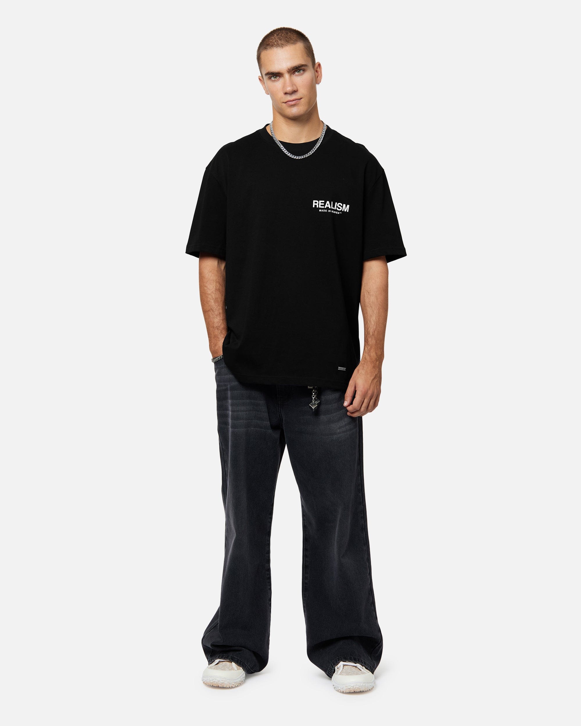 Realism SSS REALISM HEAVEN LOGO T-Shirt JET BLACK