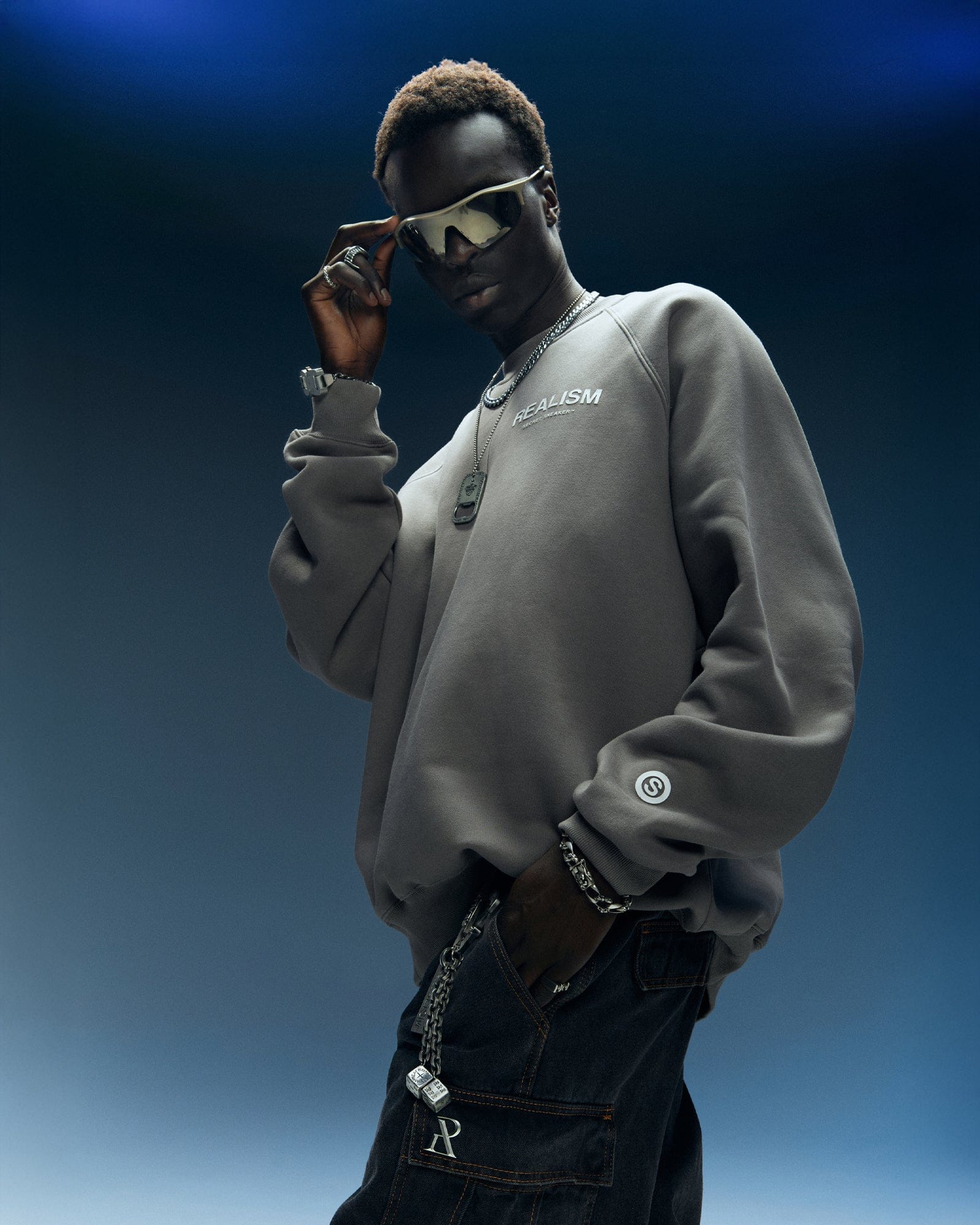 Realism SSS REALISM BACK LOGO CREWNECK COOL GREY
