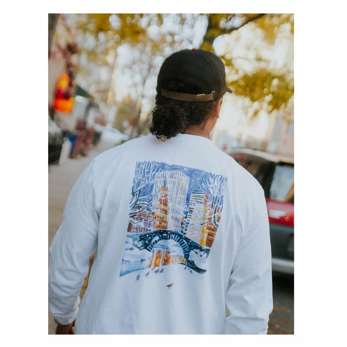 ONLY NY CENTRAL PARK FLURRIES LONG SLEEVE T - SHIRT - WHITE
