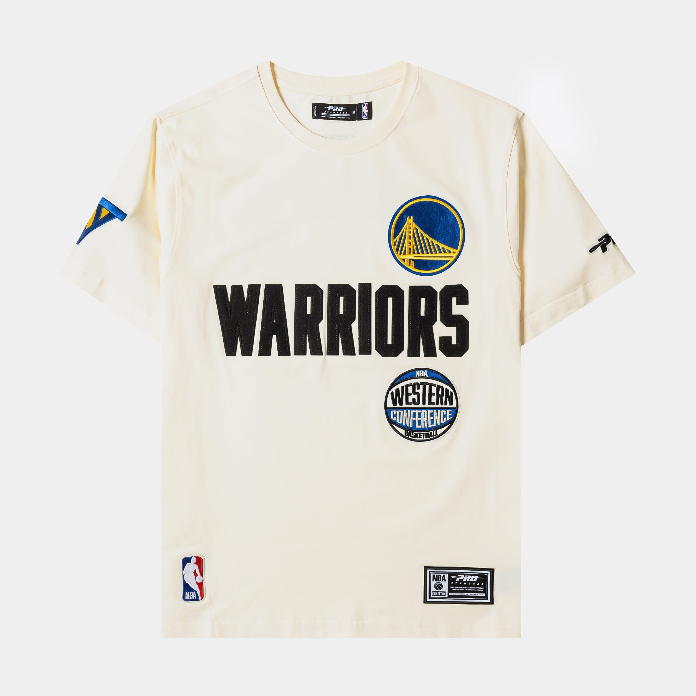 PRO Standard Golden State Warriors Original Mens Short Sleeve Shirt (Beige/White)