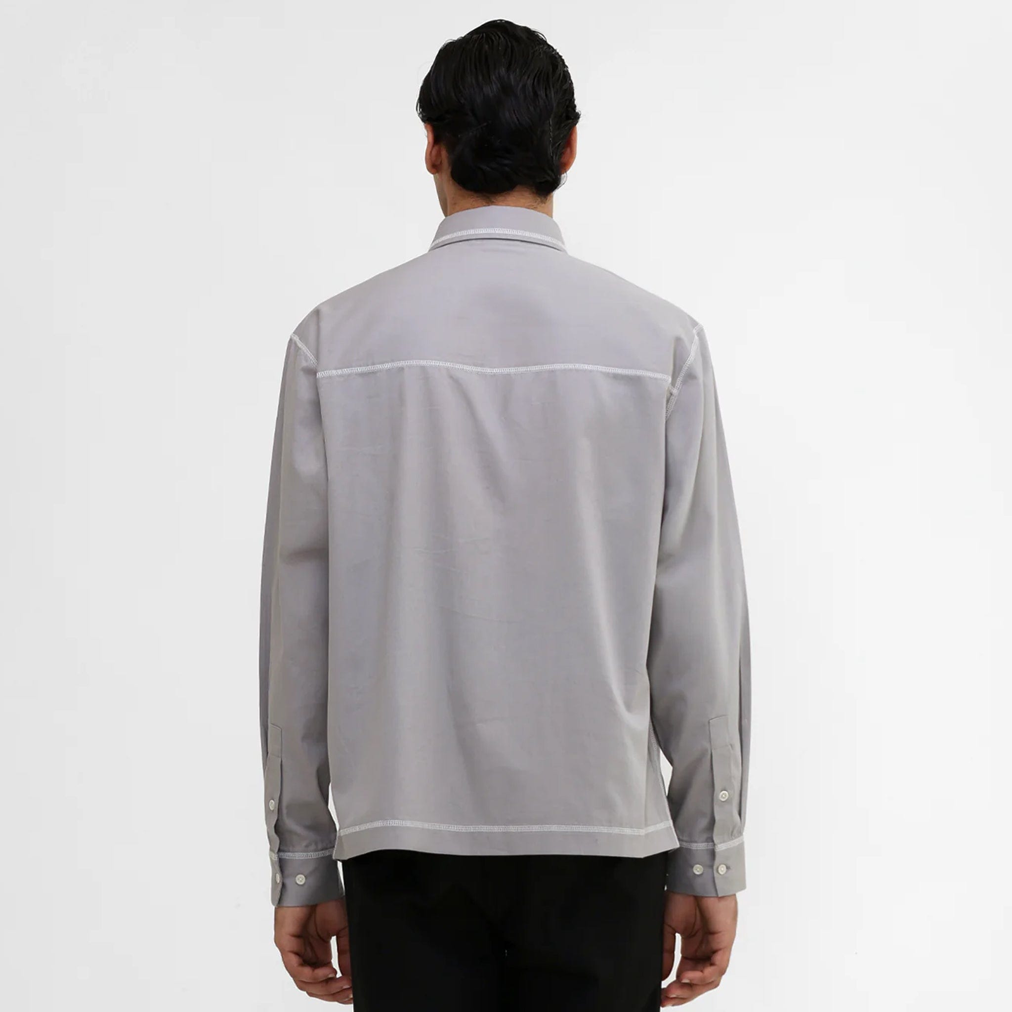 MARGN Handknit Patch Pocket Shirt (Grey)