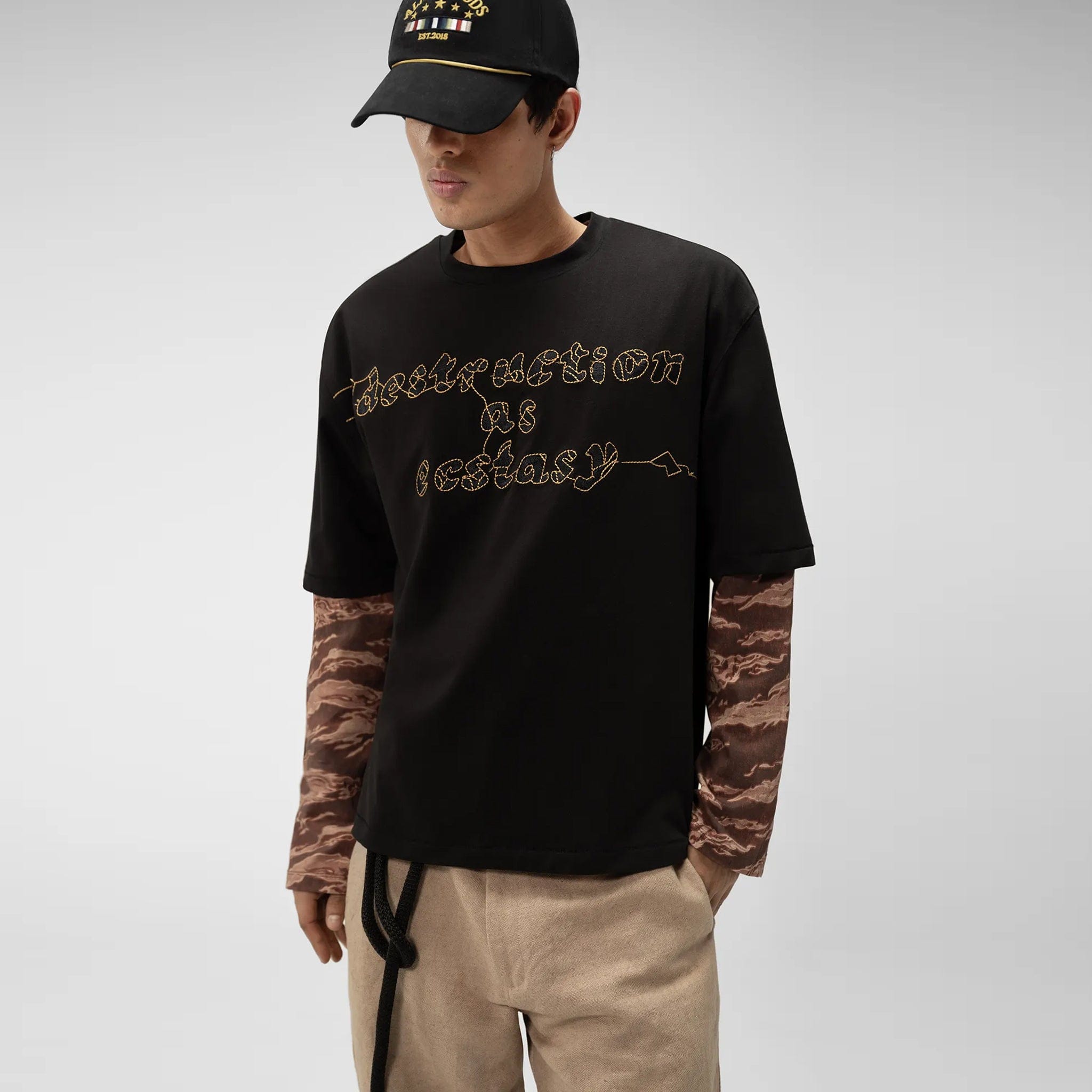 Almost Gods Destruction as Ecstasy Embroidered T-Shirt