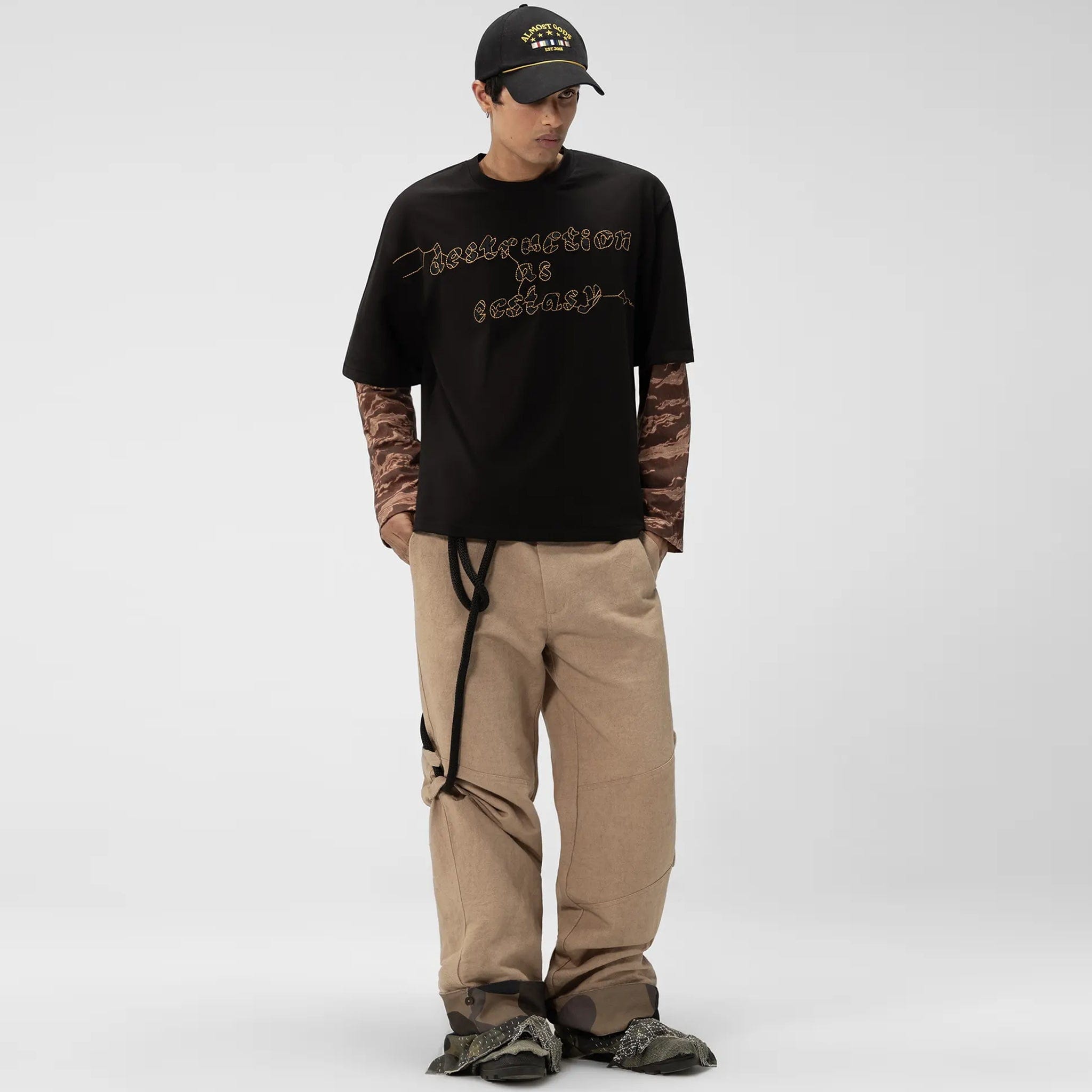Almost Gods Destruction as Ecstasy Embroidered T-Shirt